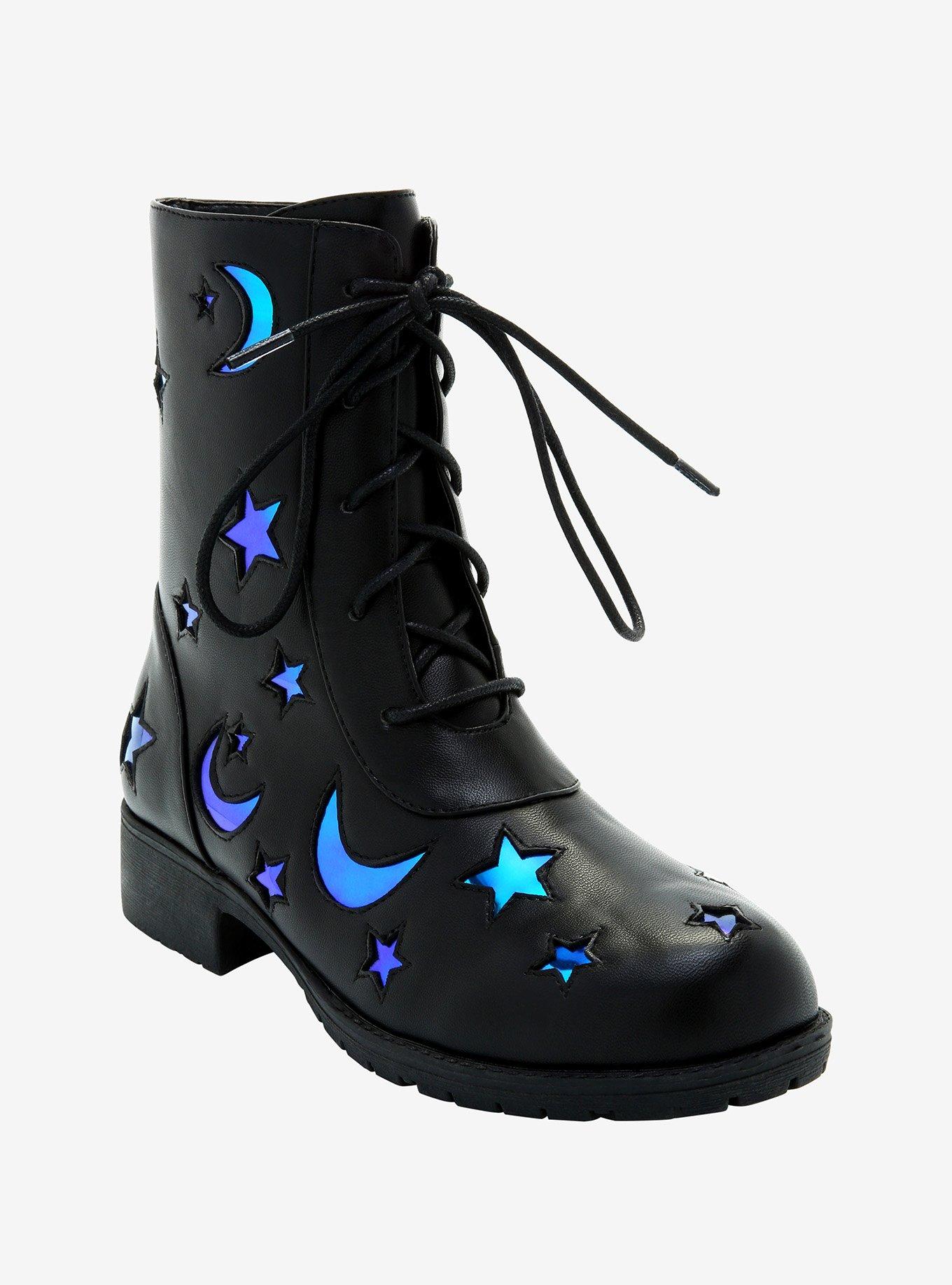 Holographic Moon & Cutout Boots | Hot
