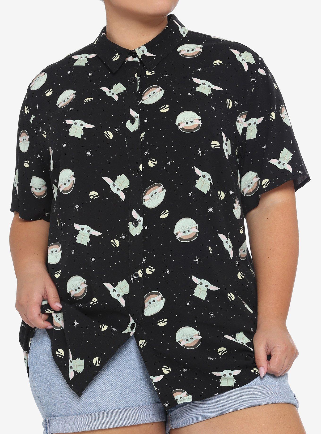 Her Universe Star Wars The Mandalorian The Child Woven Button-Up Plus Size, MULTI, hi-res