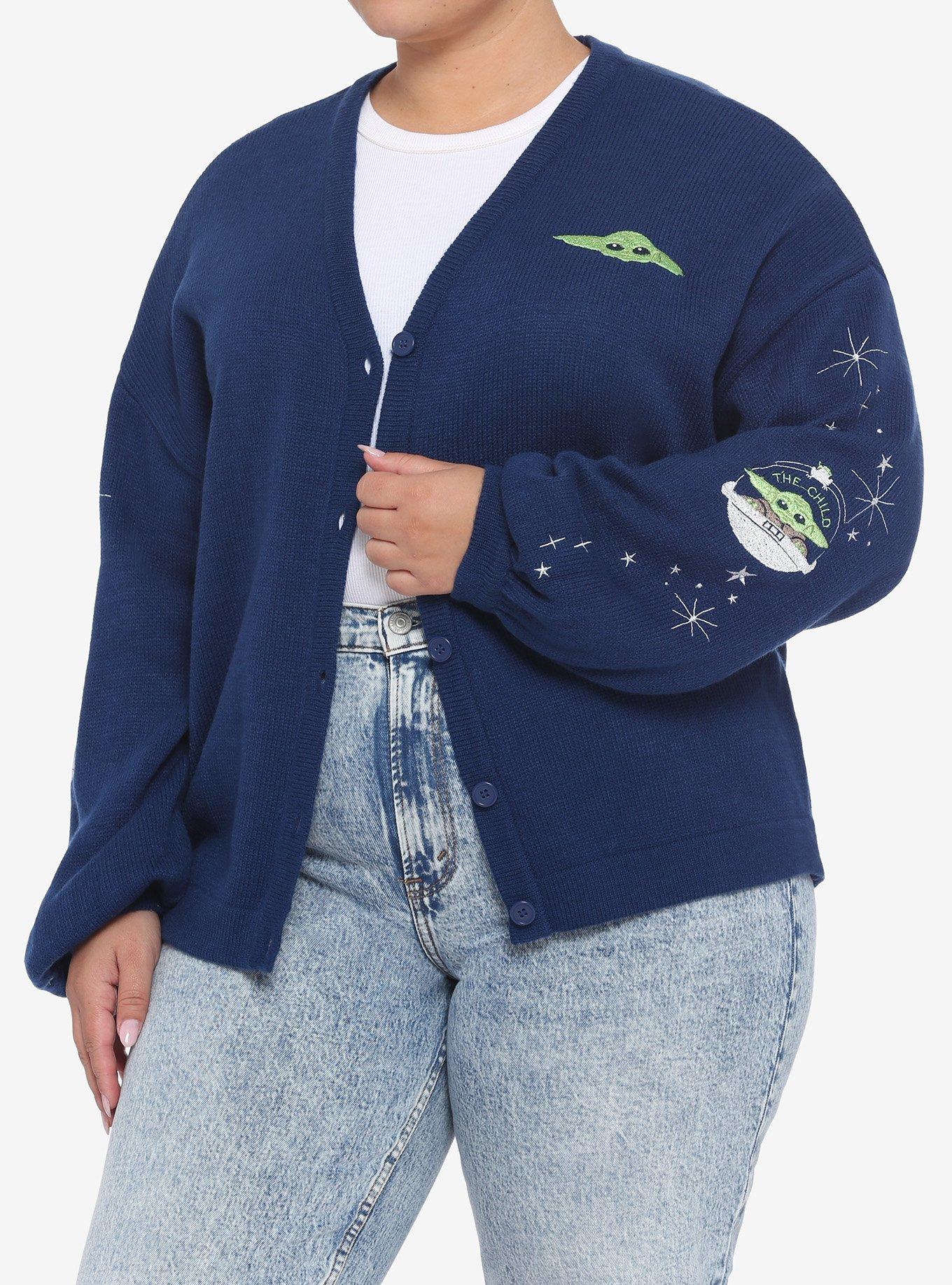 Her Universe Star Wars The Mandalorian The Child & Stars Cardigan Plus Size, MULTI, hi-res