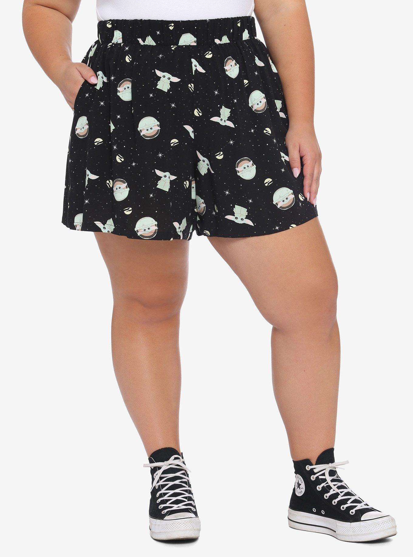Her Universe Star Wars The Mandalorian The Child Shorts Plus Size, MULTI, hi-res
