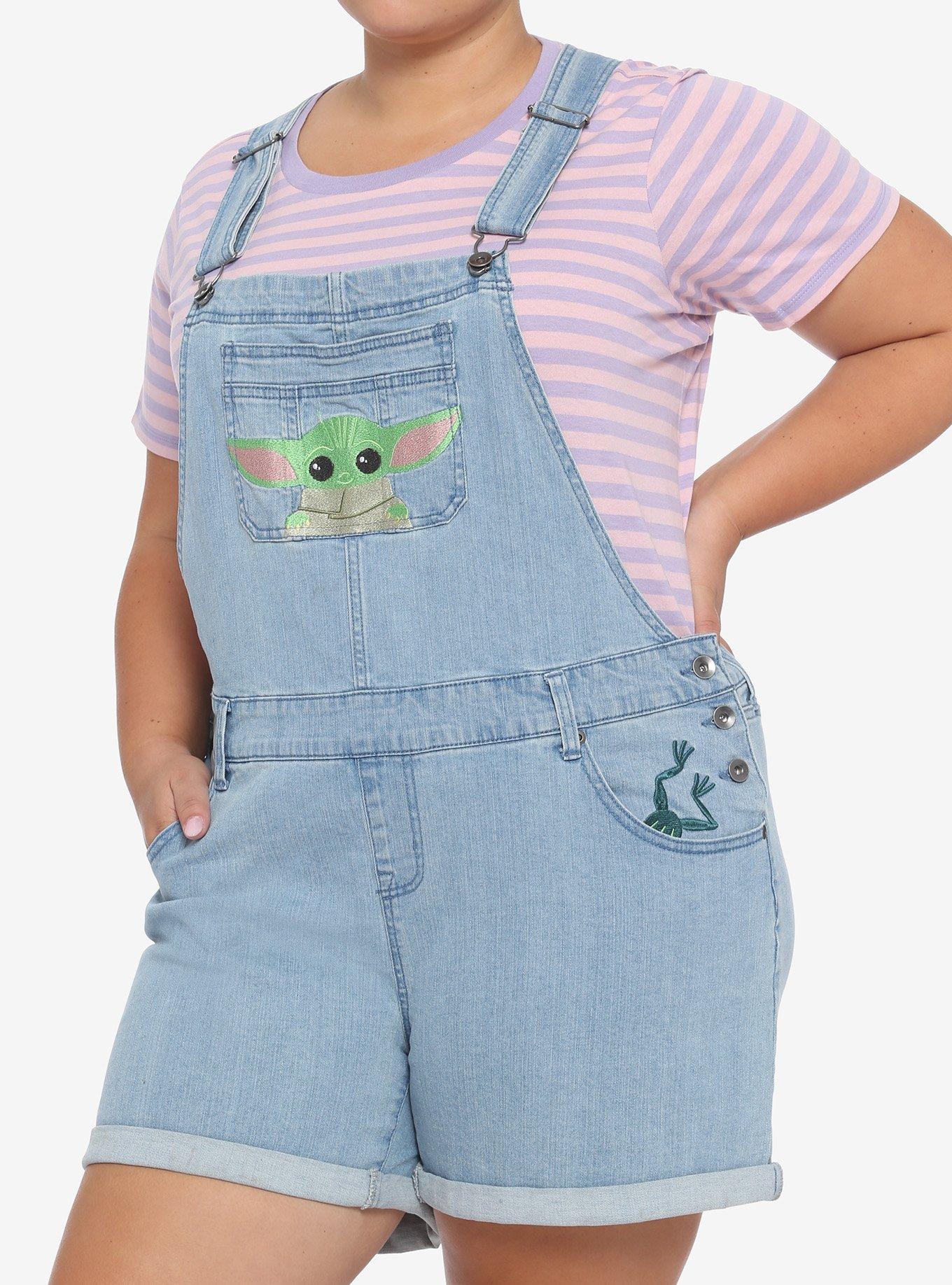 Her Universe Star Wars The Mandalorian The Child Denim Shortalls Plus Size, MULTI, hi-res