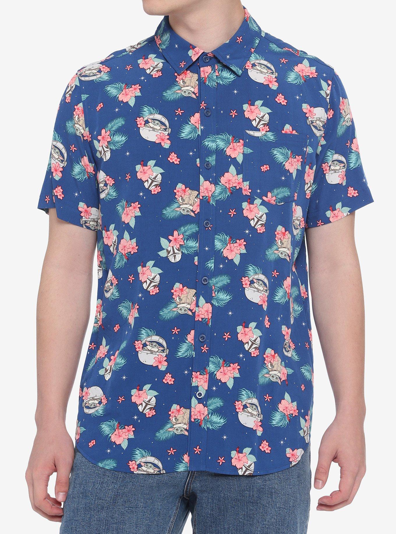 Star Wars The Mandalorian The Child Tropical Floral Woven Button-Up, MULTI, hi-res