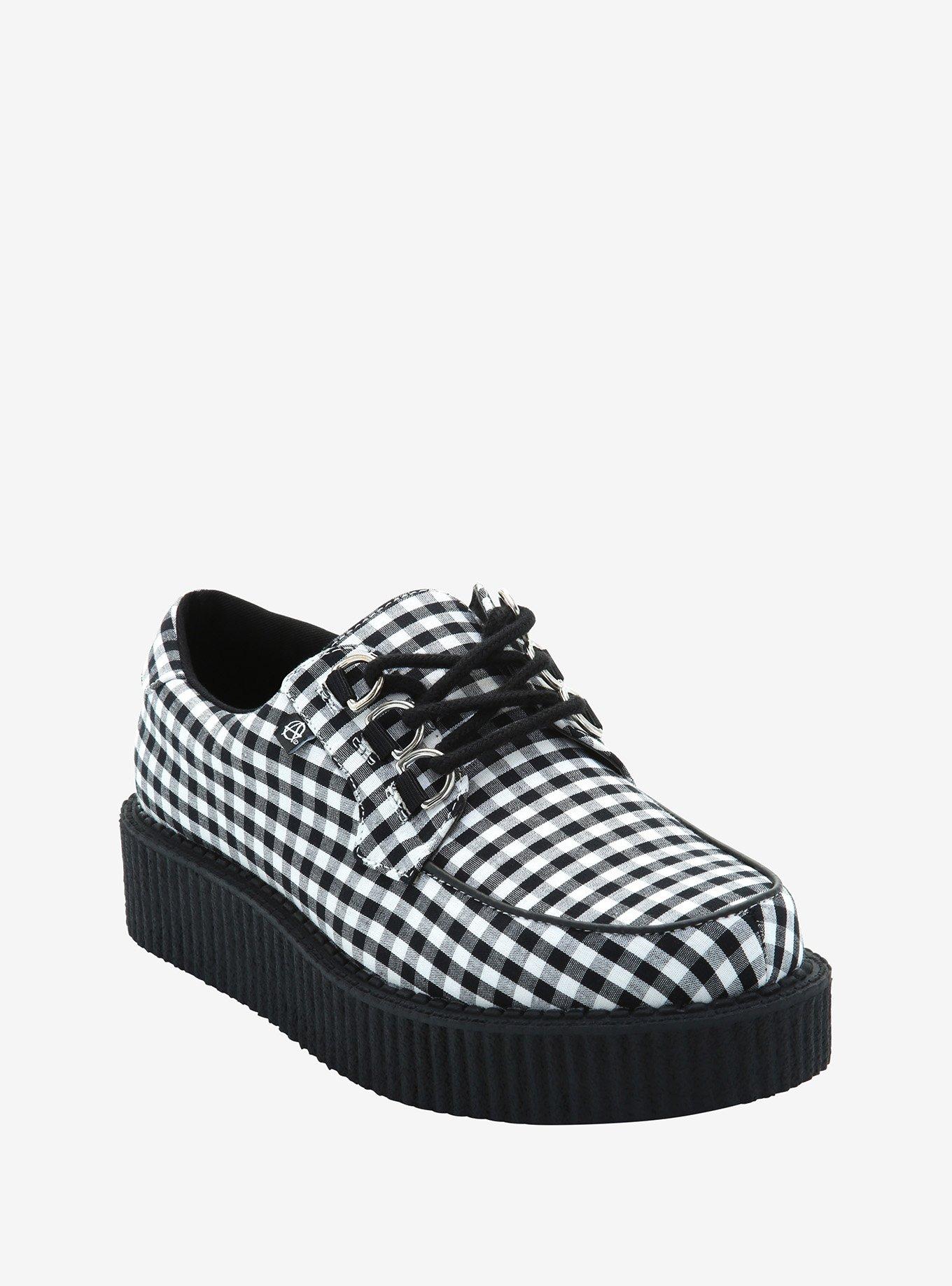 Anarchic By T.U.K. Black & White Gingham Vegan Creeper, MULTI, hi-res