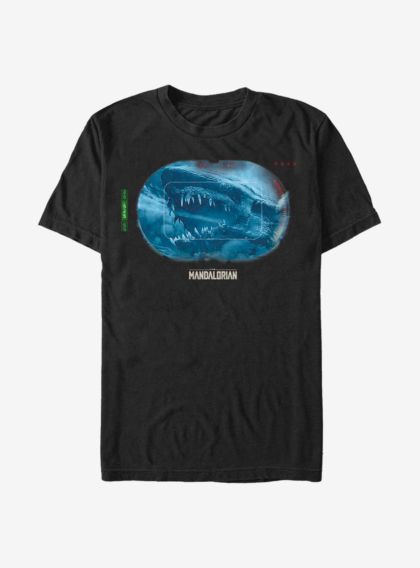 Star Wars The Mandalorian Dragon Targeted T-Shirt, BLACK, hi-res