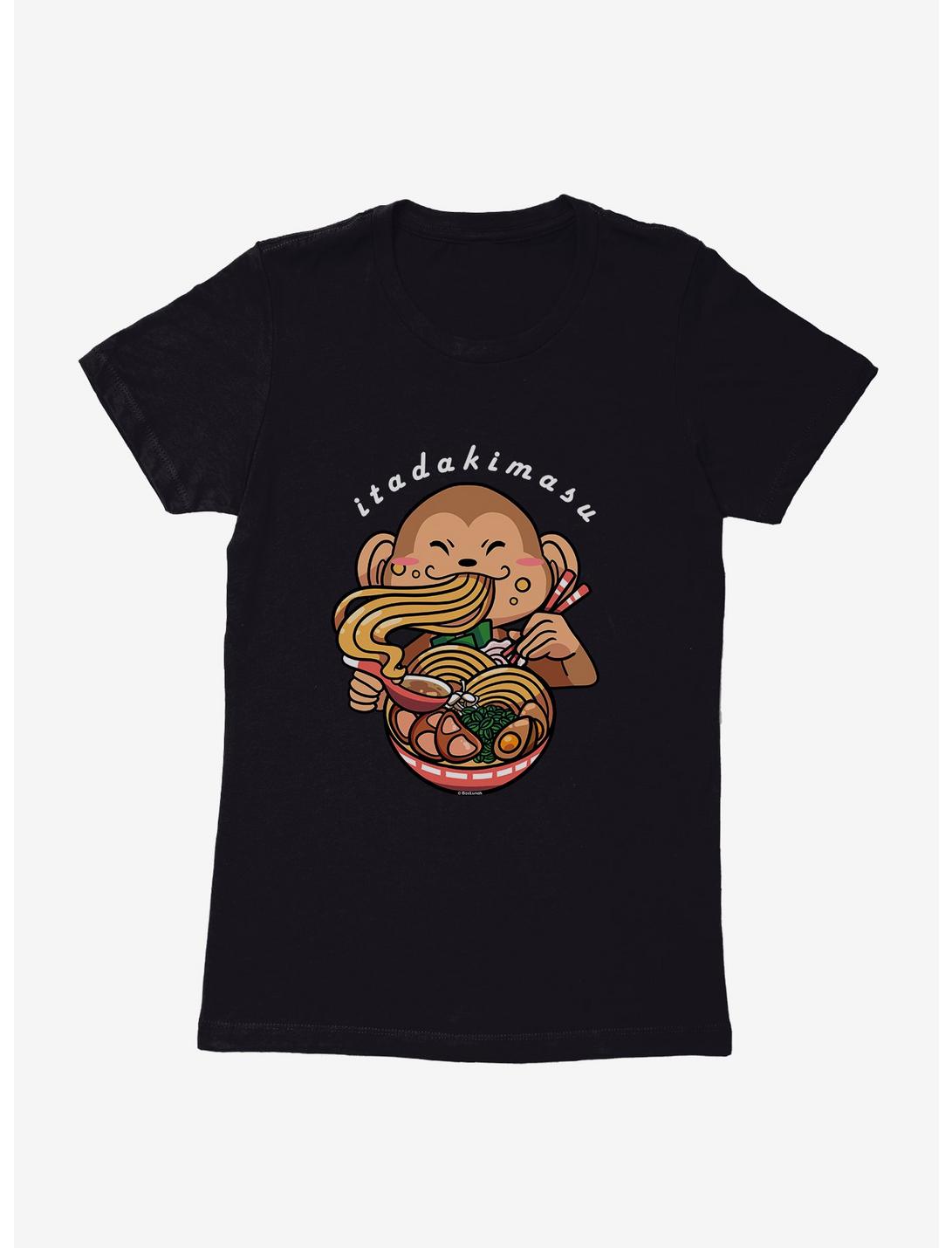 Fun With Food Ramen Monkey Womens T-Shirt - BoxLunch Exclusive, BLACK, hi-res