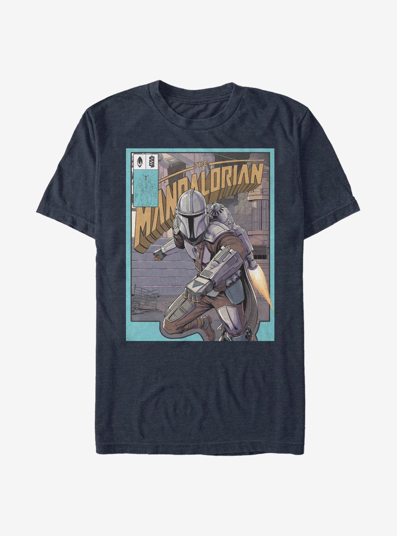 Star Wars The Mandalorian Flight Poster T-Shirt, DARK NAVY, hi-res