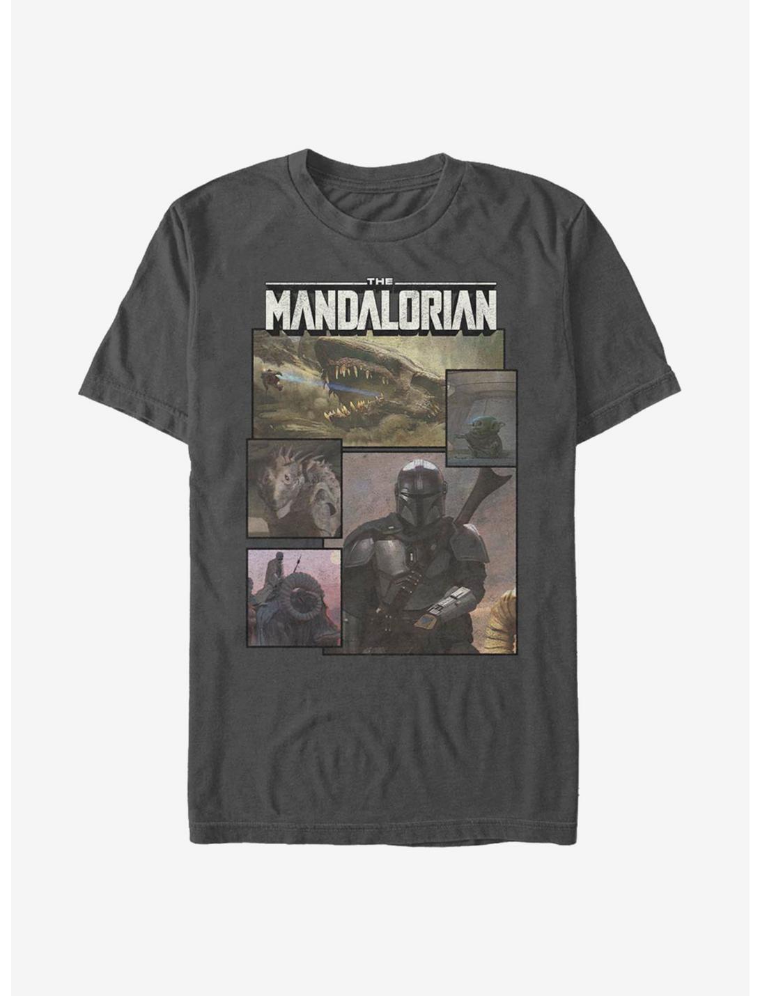 Star Wars The Mandalorian Panelz T-Shirt, CHARCOAL, hi-res