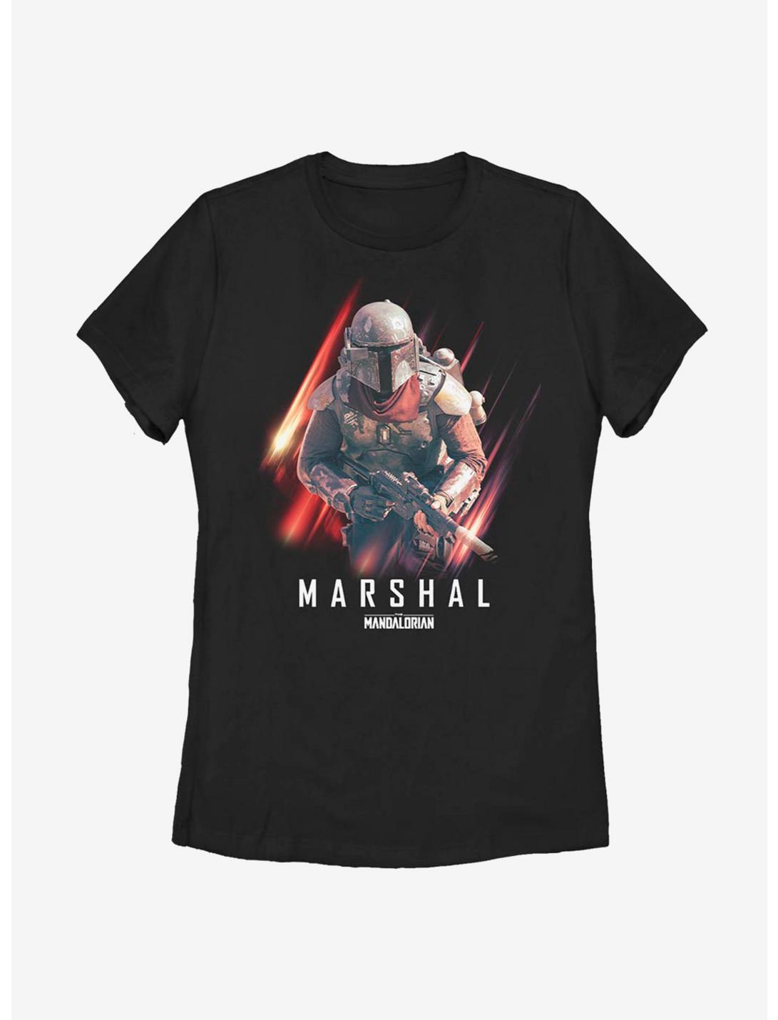 Star Wars The Mandalorian Marshal Action Womens T-Shirt, BLACK, hi-res