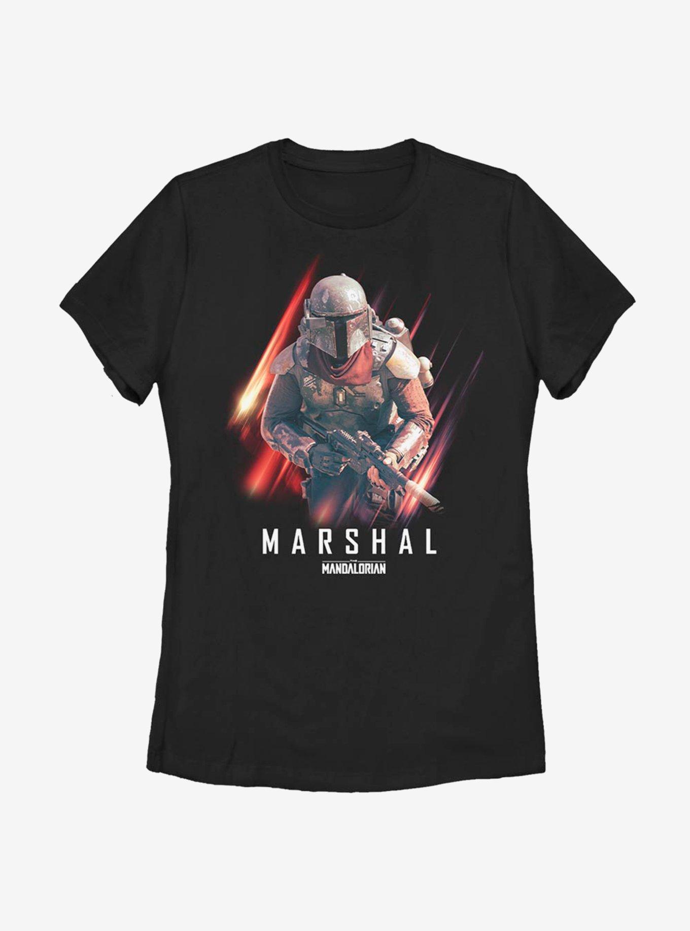 Star Wars The Mandalorian Marshal Action Womens T-Shirt, BLACK, hi-res