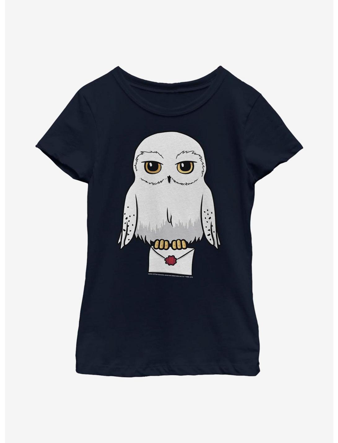 Harry Potter Anime Hedwig Mail Youth Girls T-Shirt, NAVY, hi-res