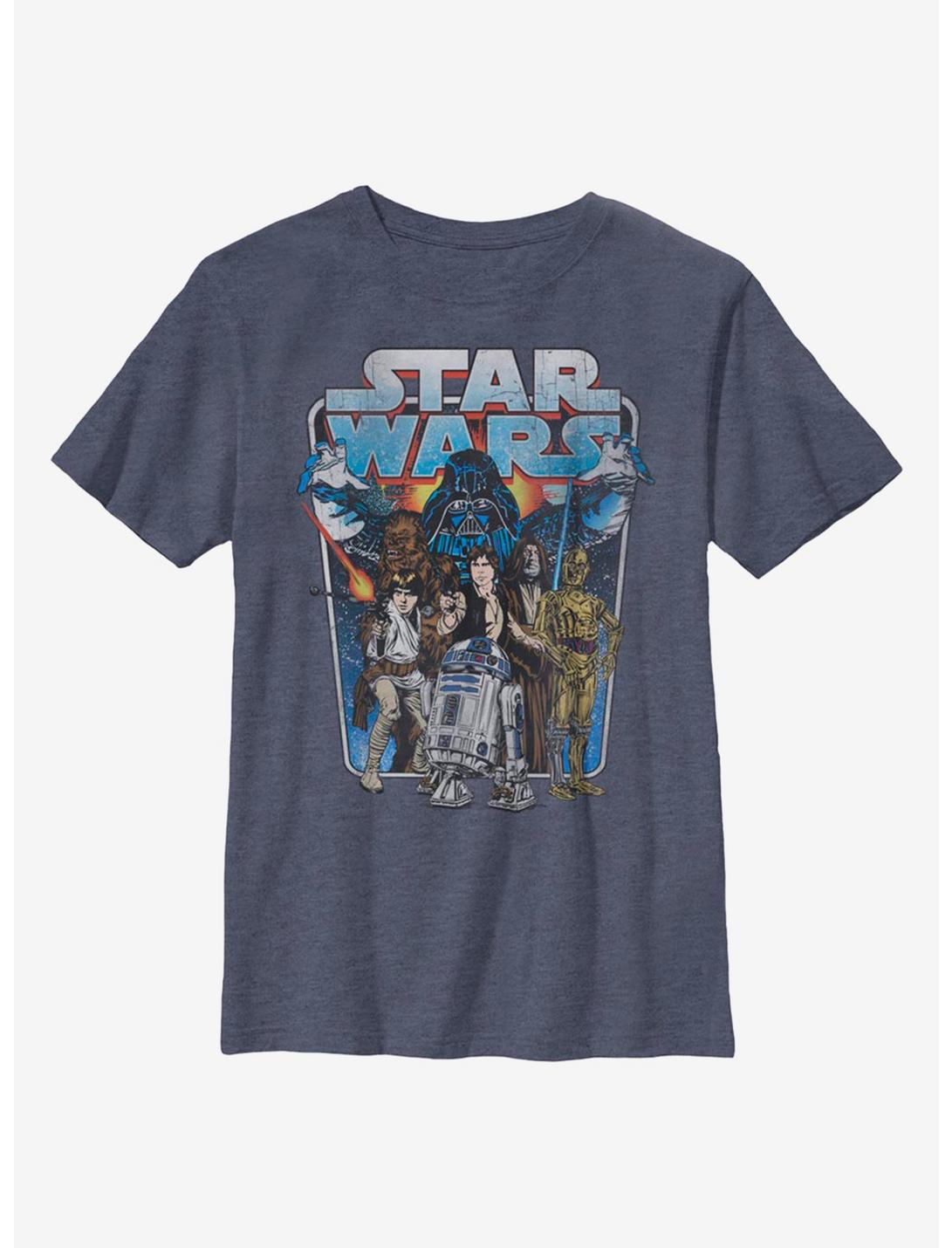 Star Wars Classic Battle Youth T-Shirt, NAVY HTR, hi-res