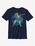 Nintendo The Legend Of Zelda Link Brandishing Youth T-Shirt, NAVY, hi-res