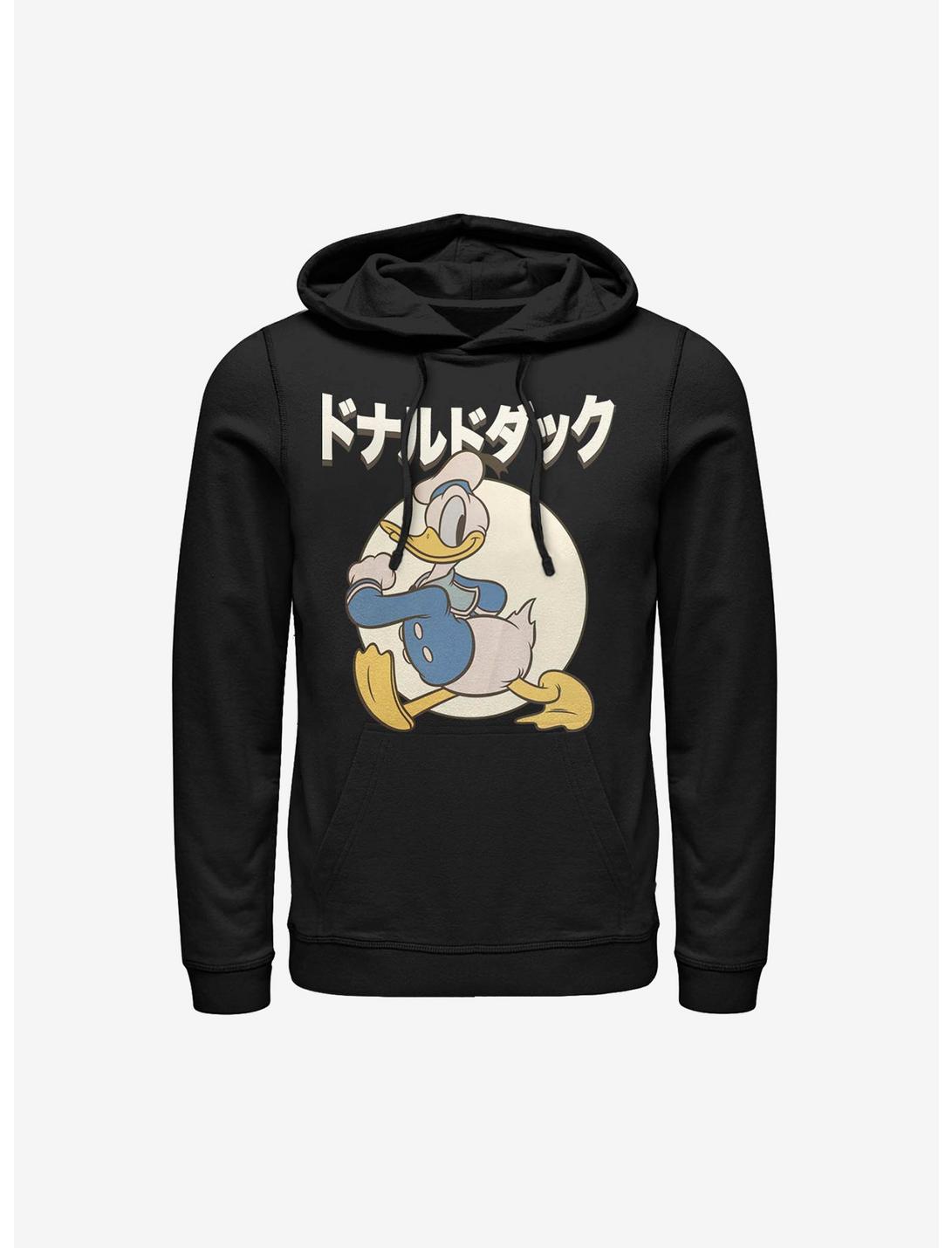 Disney Donald Duck Japanese Text Hoodie, BLACK, hi-res