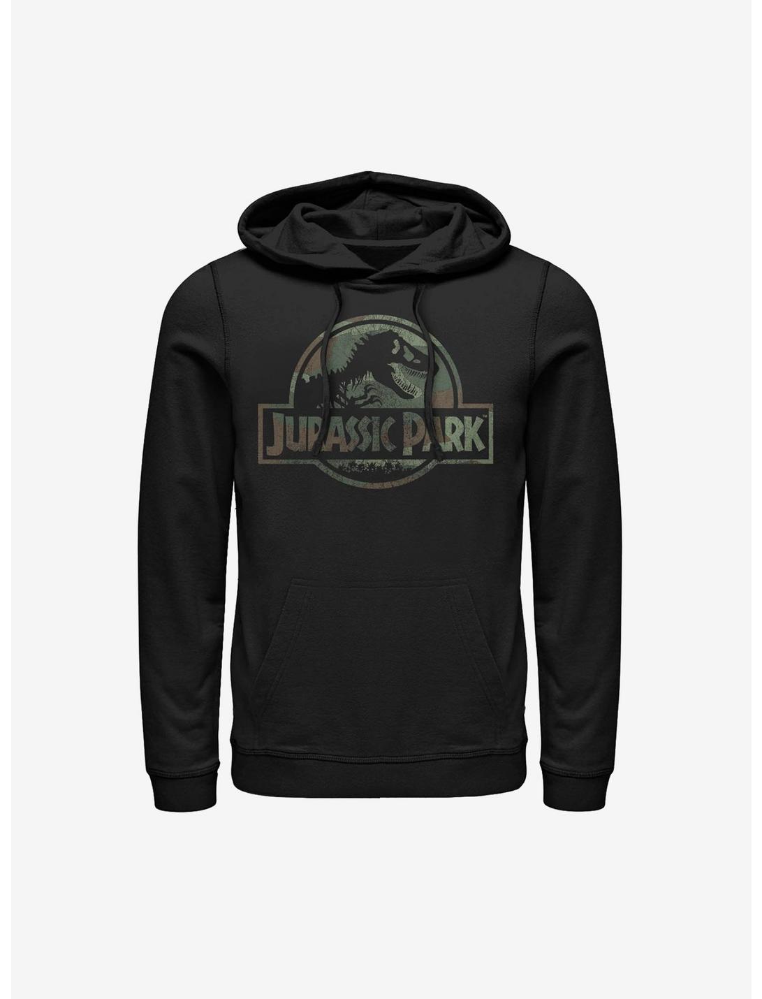Jurassic Park Camo Logo Hoodie, BLACK, hi-res