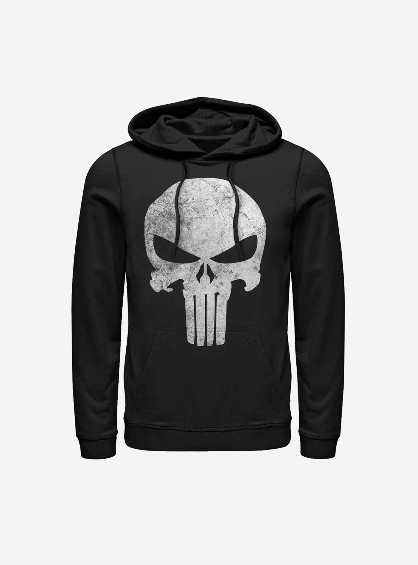 Marvel Punisher Distressed Skull Hoodie, , hi-res
