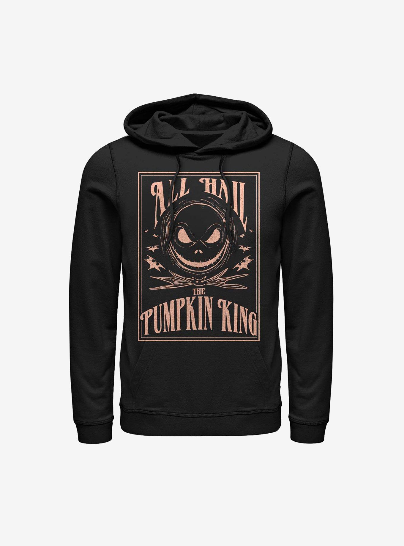 Disney The Nightmare Before Christmas Hail The PumpkinKing Hoodie, BLACK, hi-res