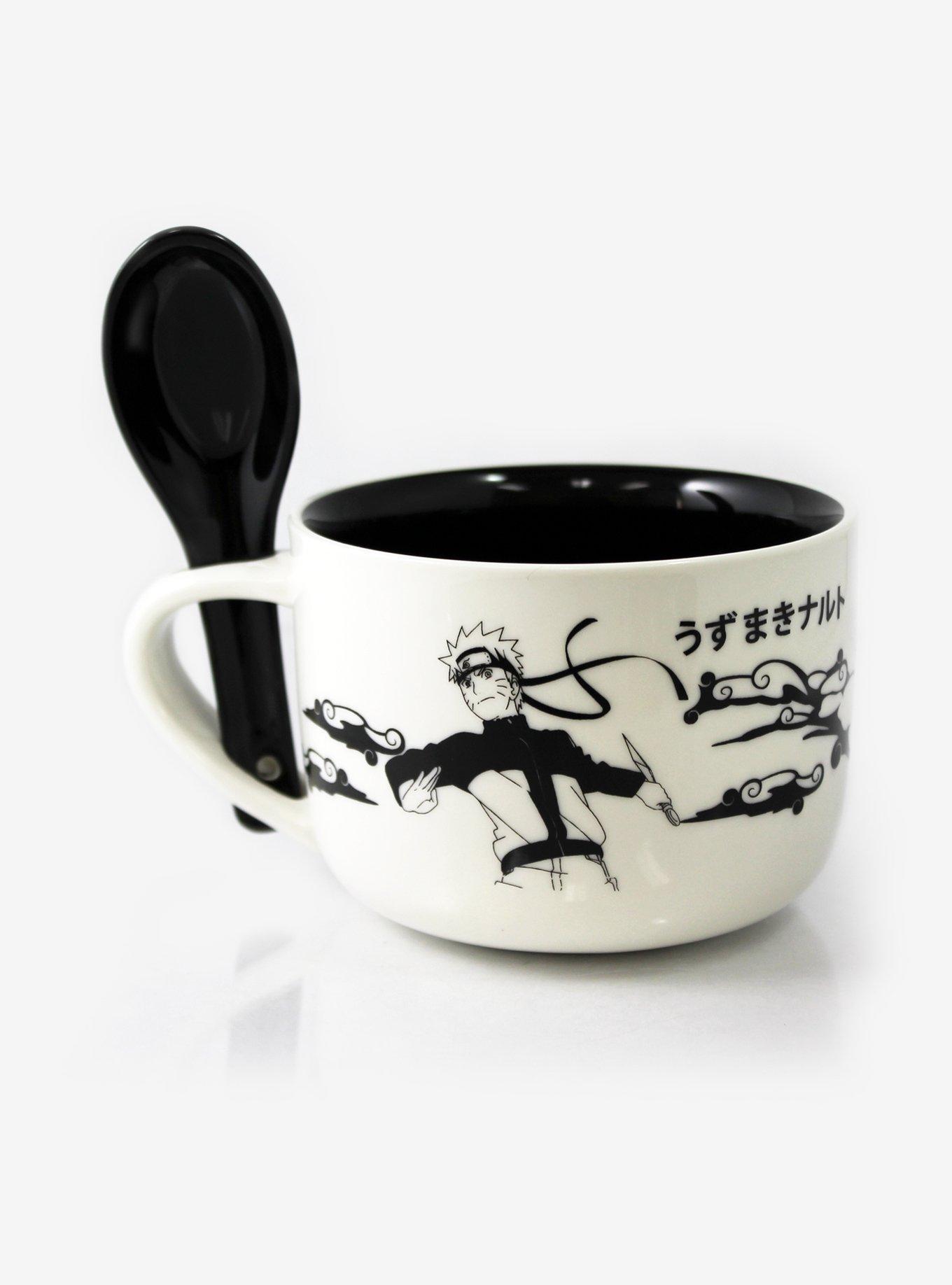 Naruto Shippuden Black & White Soup Mug With Spoon, , hi-res
