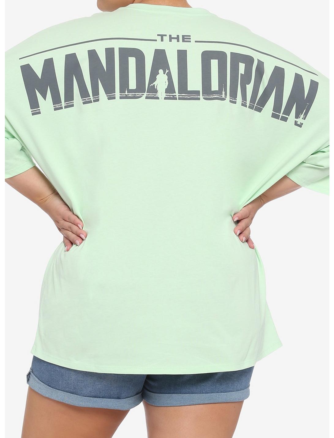 Her Universe Star Wars The Mandalorian The Child Girls Athletic Jersey T-Shirt Plus Size, GREEN, hi-res