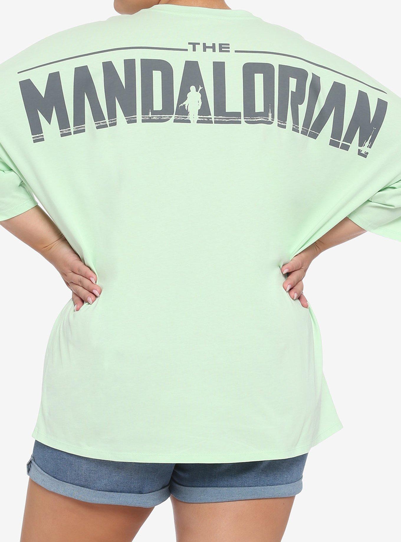 Her Universe Star Wars The Mandalorian The Child Girls Athletic Jersey T-Shirt Plus Size, GREEN, hi-res
