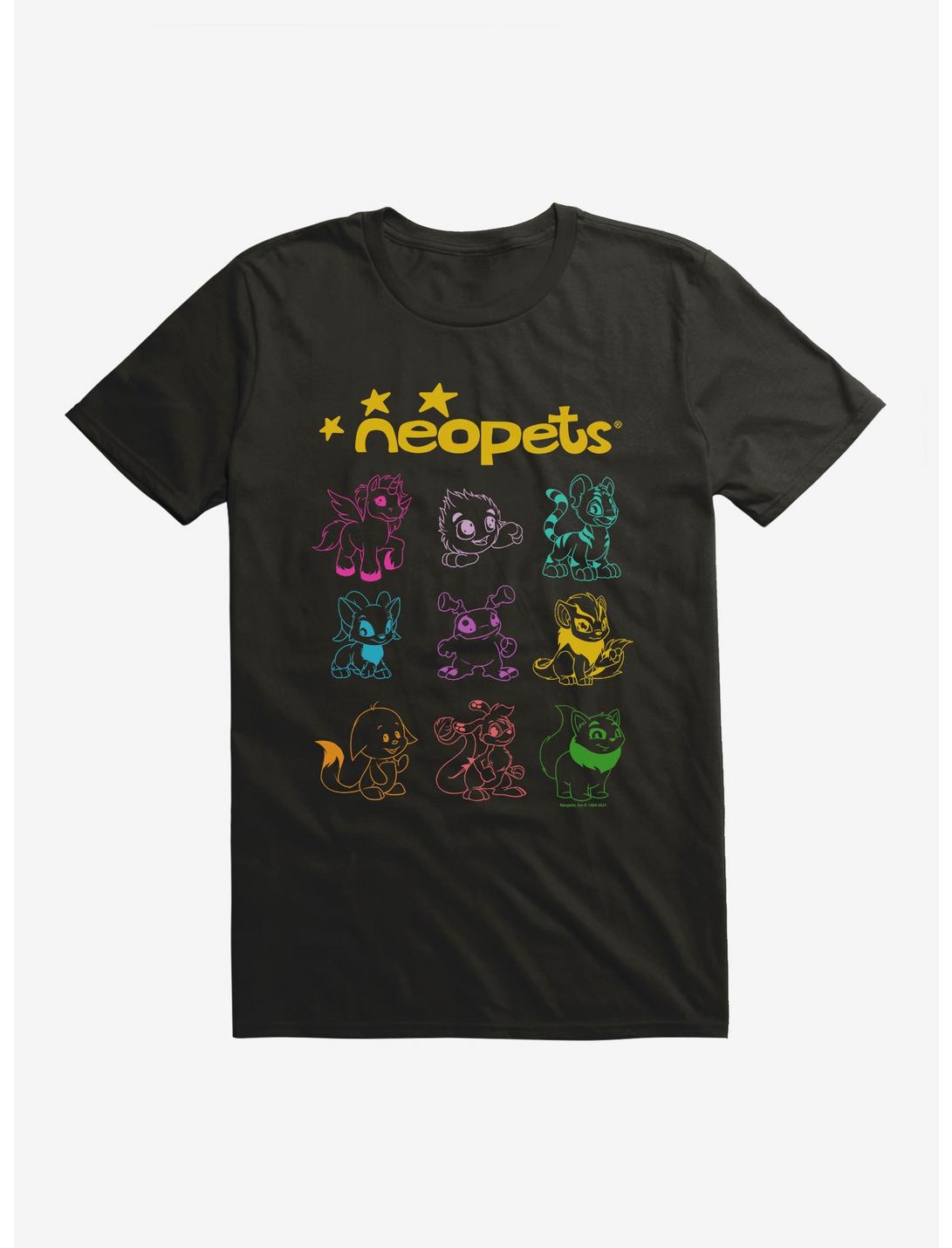 Neopets Line Art T-Shirt, BLACK, hi-res