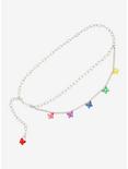 Multicolor Butterfly Charm Layered Chain Belt, , hi-res
