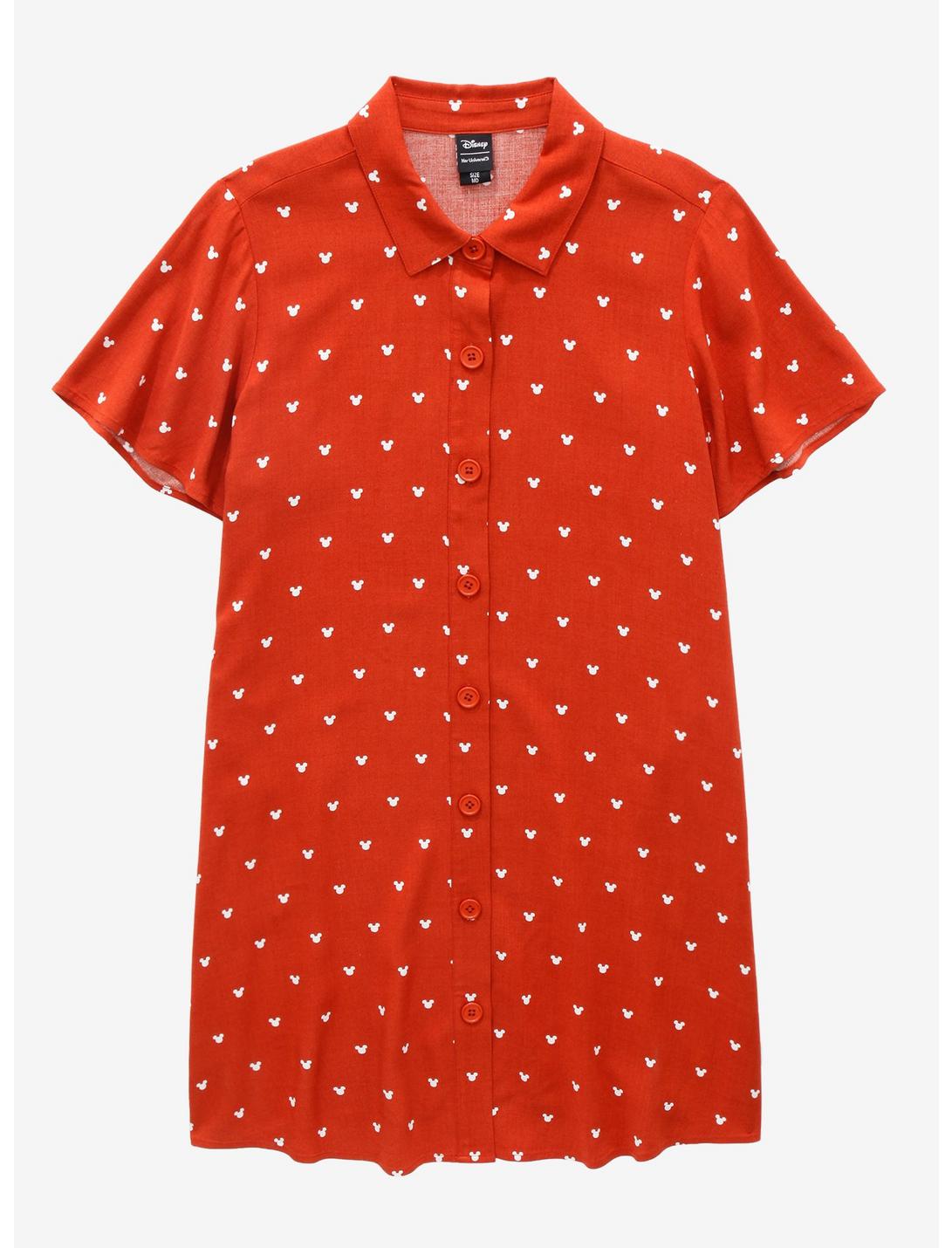 Her Universe Disney Mickey Mouse Allover Print Button-Front Dress, MULTI, hi-res