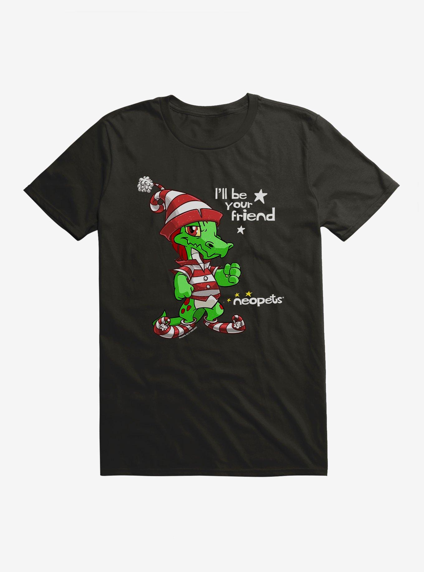 Neopets Christmas Krawk T-Shirt, BLACK, hi-res