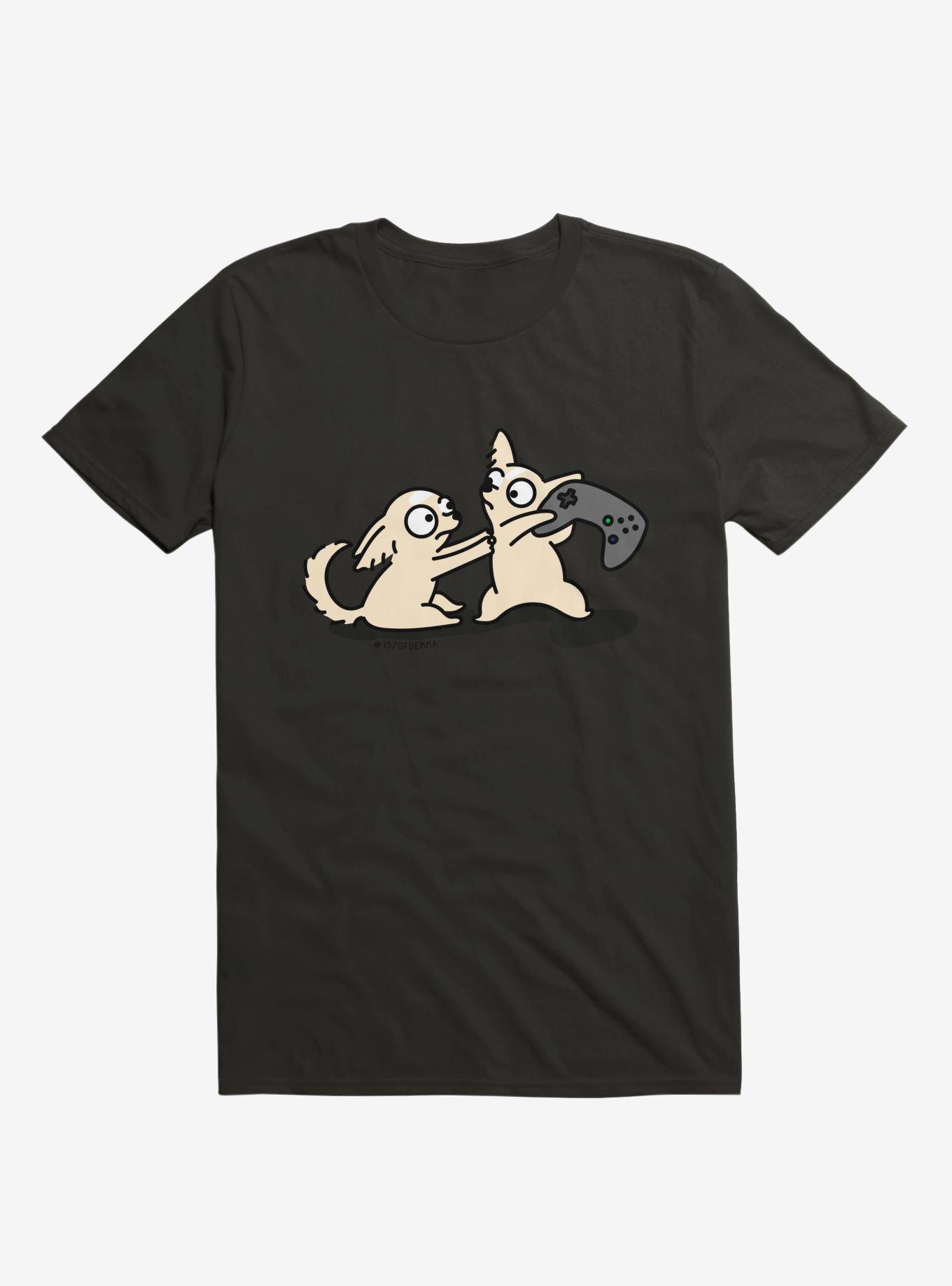 The Twinchis Playing A Video Game T-Shirt, BLACK, hi-res
