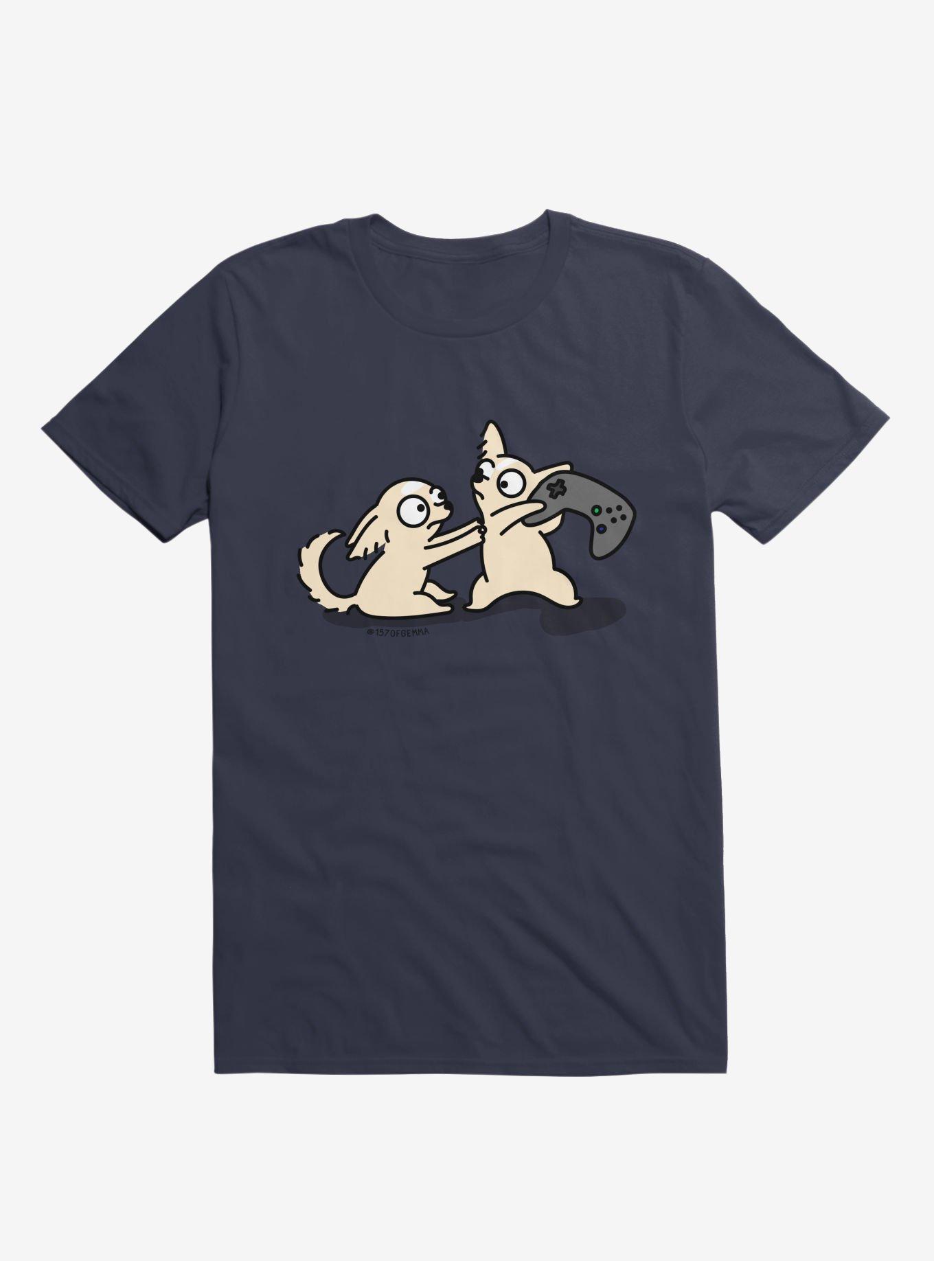 The Twinchis Playing A Video Game T-Shirt, NAVY, hi-res