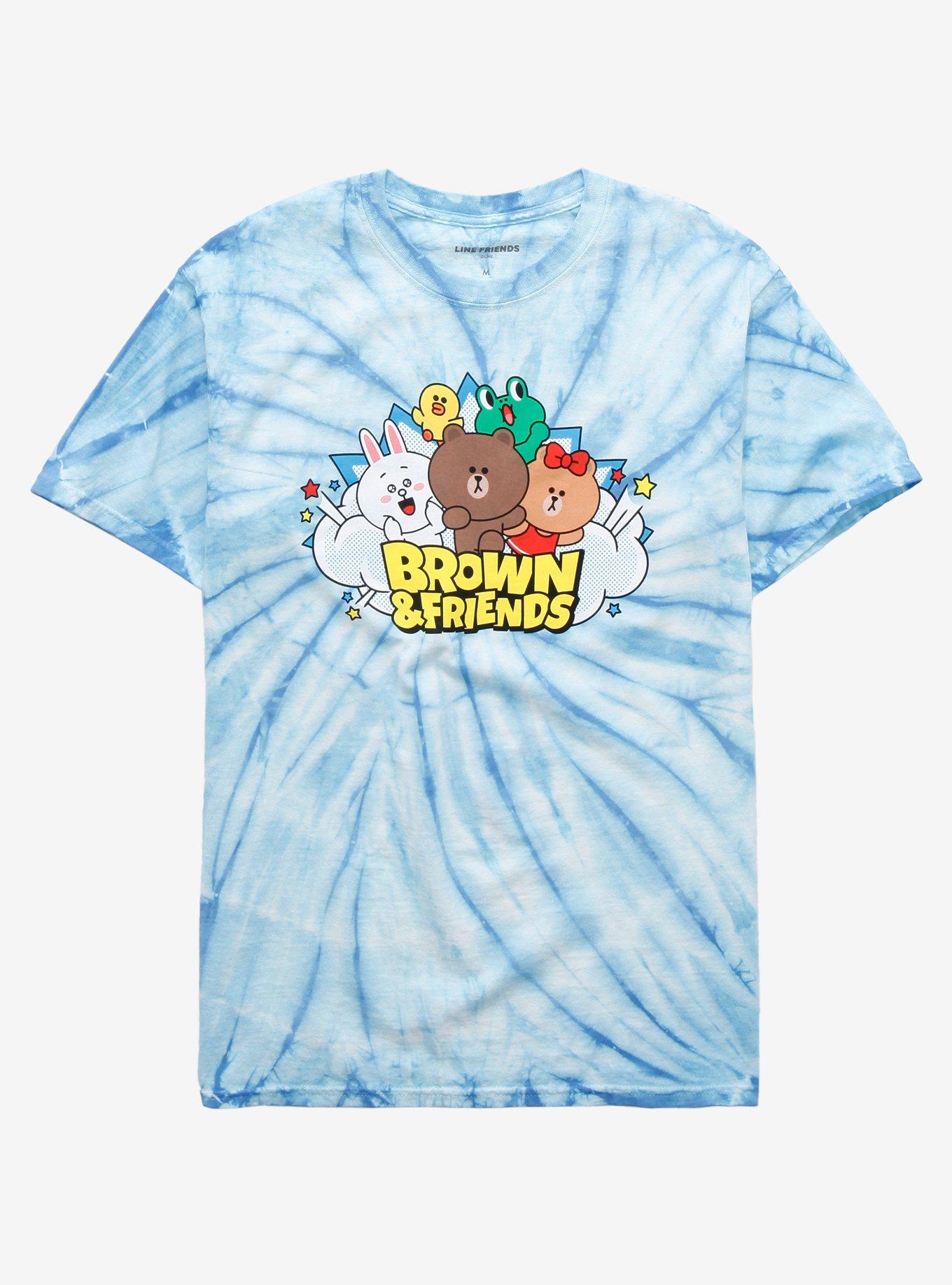 Line Friends Brown & Friends Tie-Dye Boyfriend Fit Girls T-Shirt, MULTI, hi-res