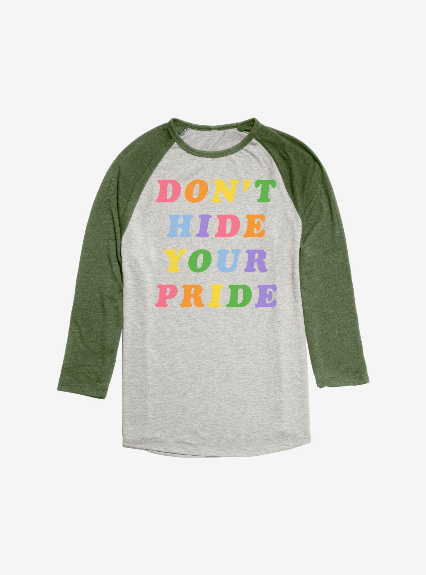 Don't Hide Your Pride Raglan, Oatmeal With Moss, hi-res