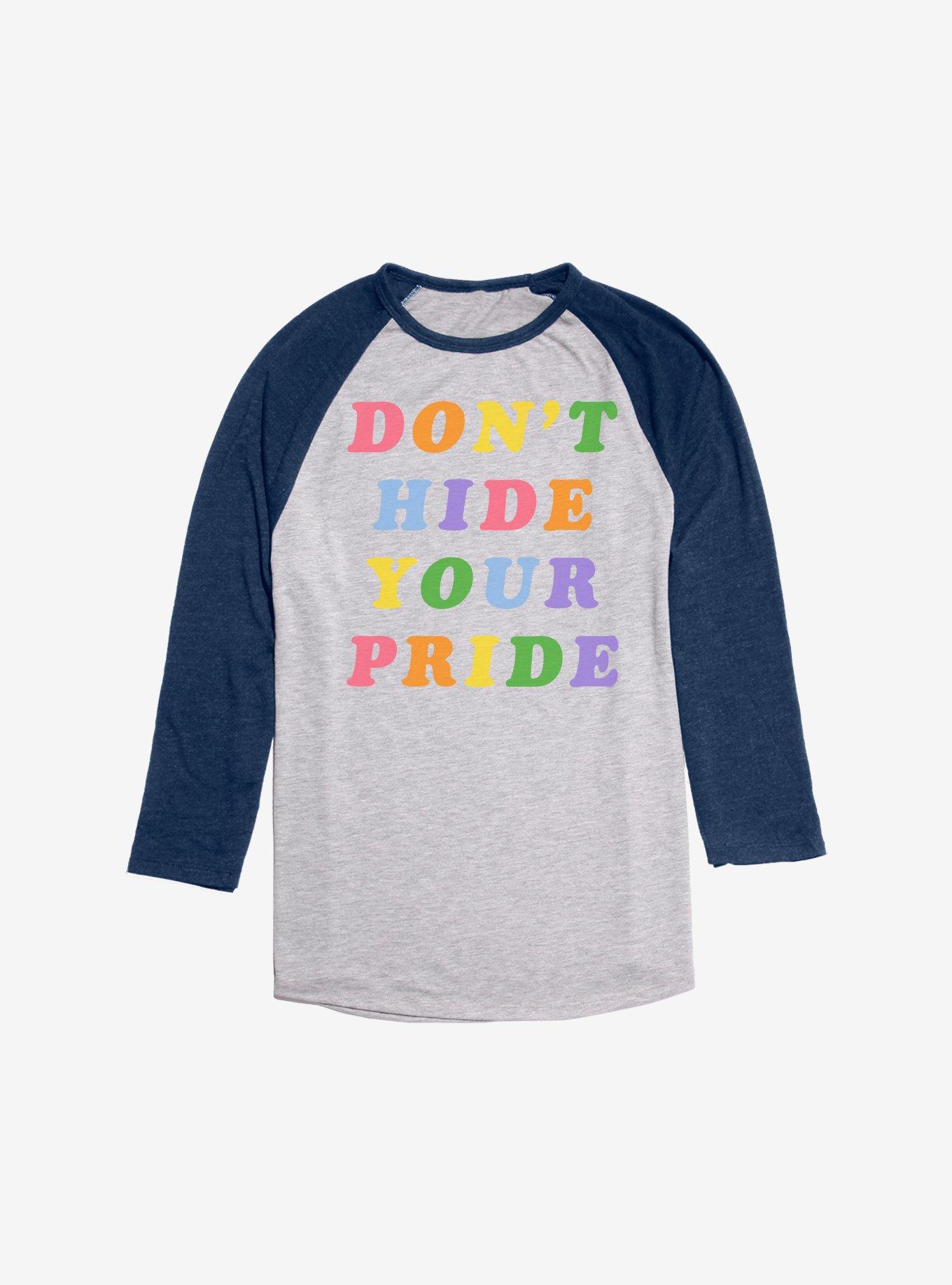 Don't Hide Your Pride Raglan, Ath Heather With Navy, hi-res