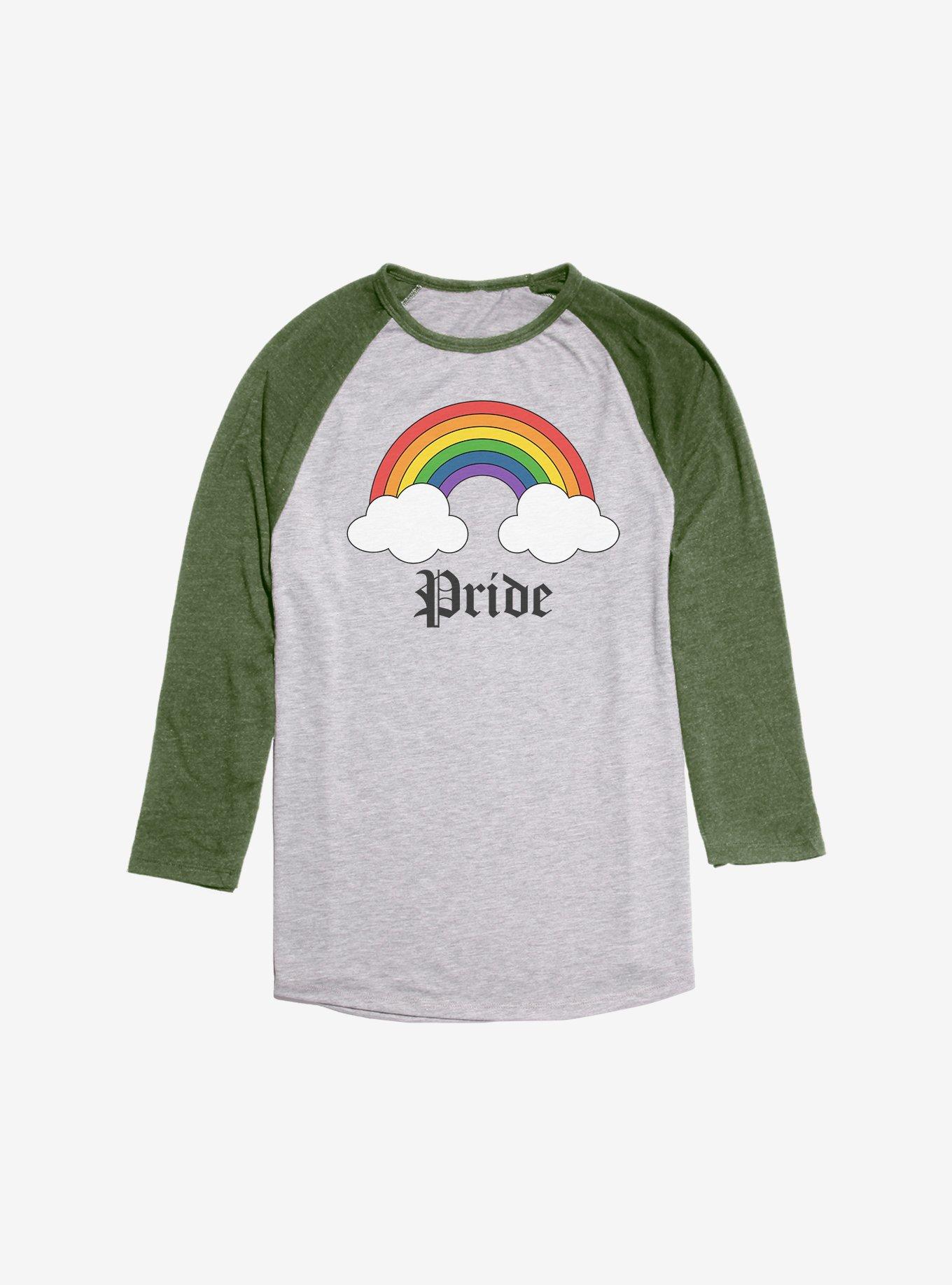Rainbow Clouds Gay Pride Raglan, , hi-res
