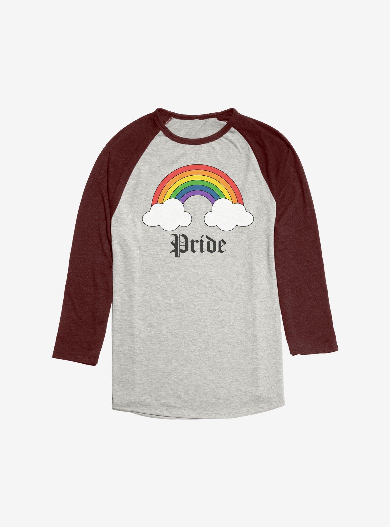 Rainbow Clouds Gay Pride Raglan, , hi-res