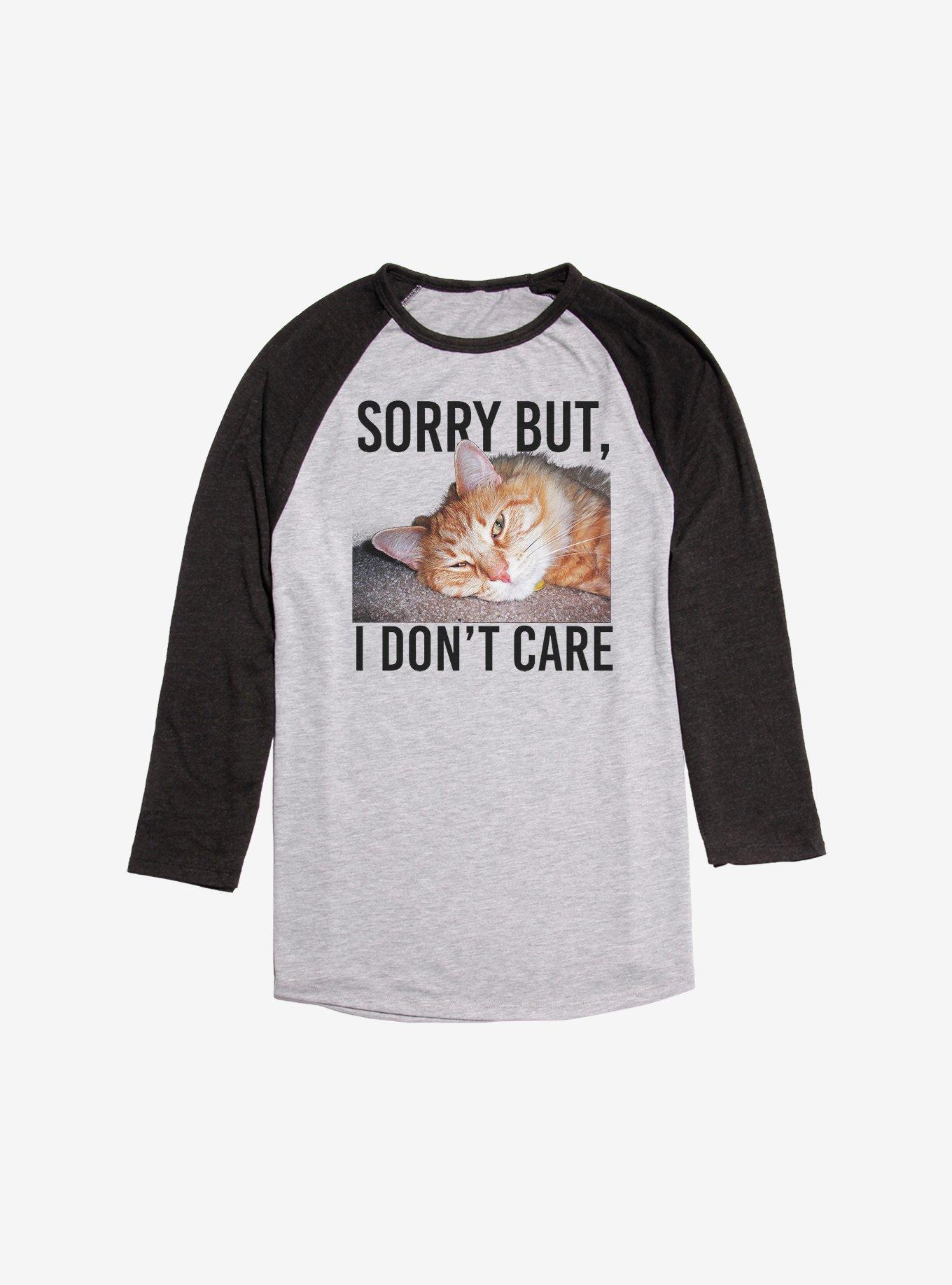 I Don't Care Cat Raglan, , hi-res
