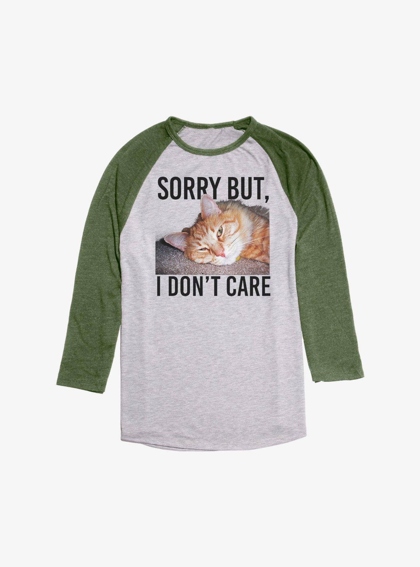 I Don't Care Cat Raglan, , hi-res