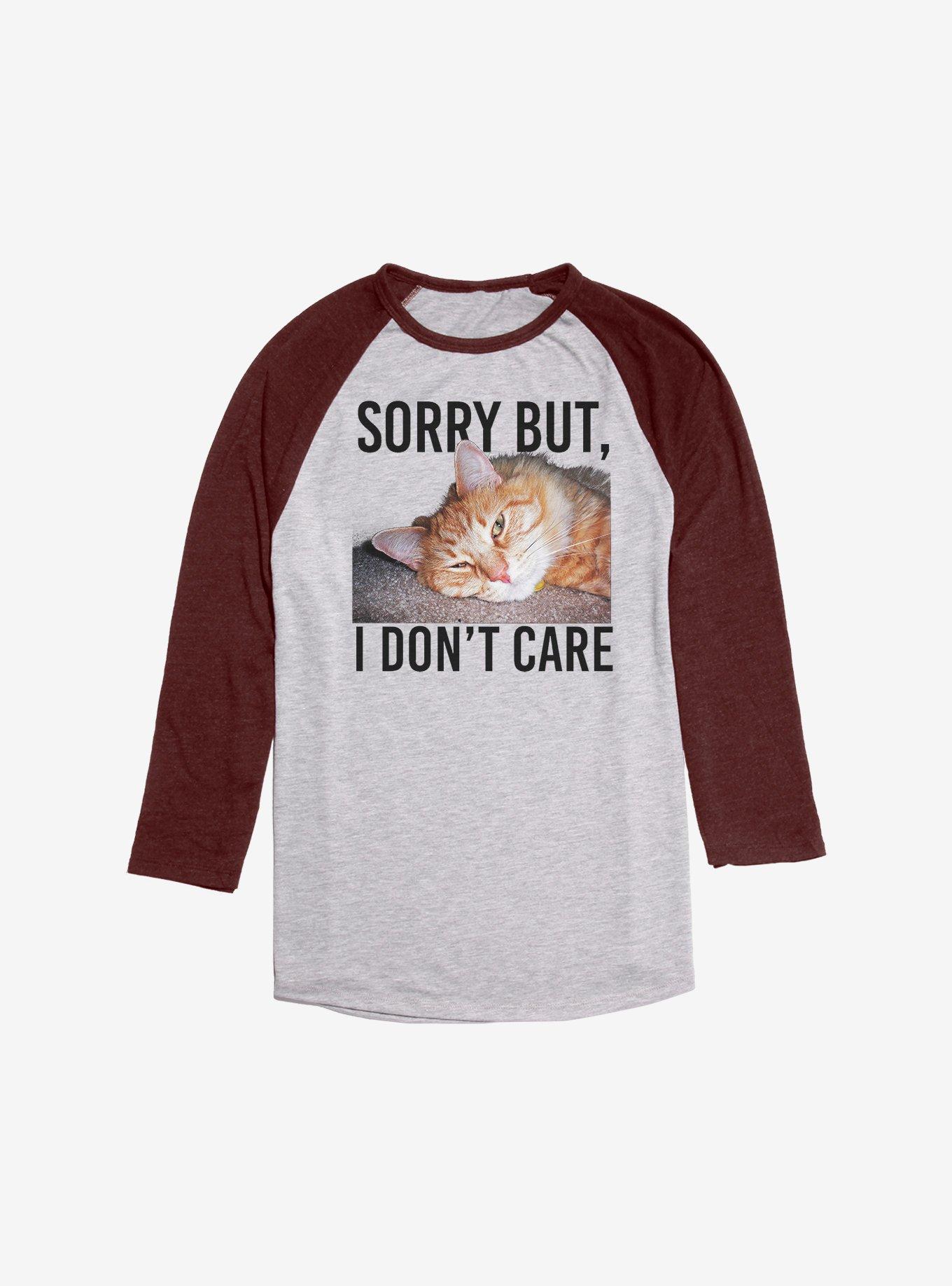 I Don't Care Cat Raglan, , hi-res