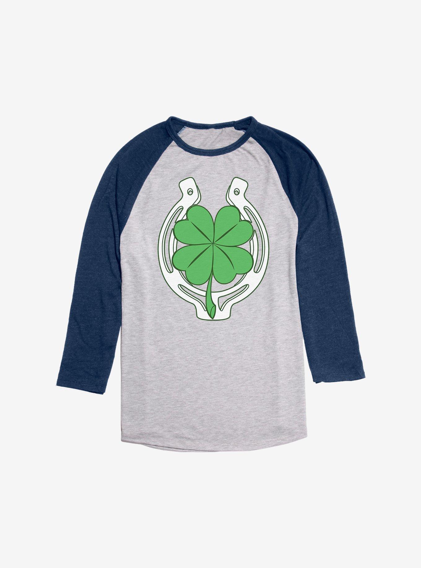 Lucky Horseshoe Raglan, Ath Heather With Navy, hi-res