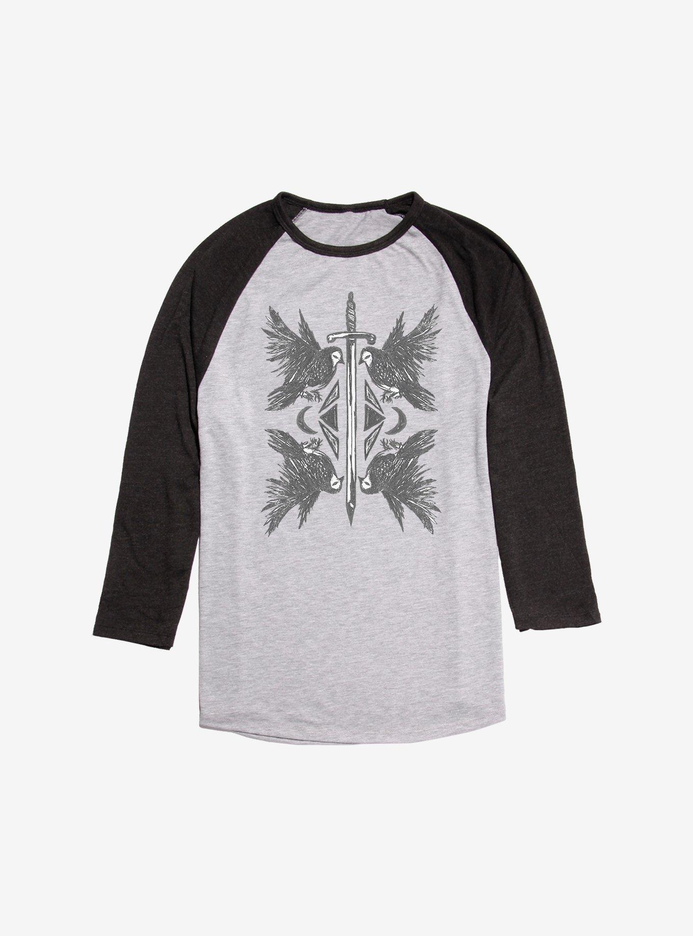 Raven And Sword Raglan, Ath Heather With Black, hi-res