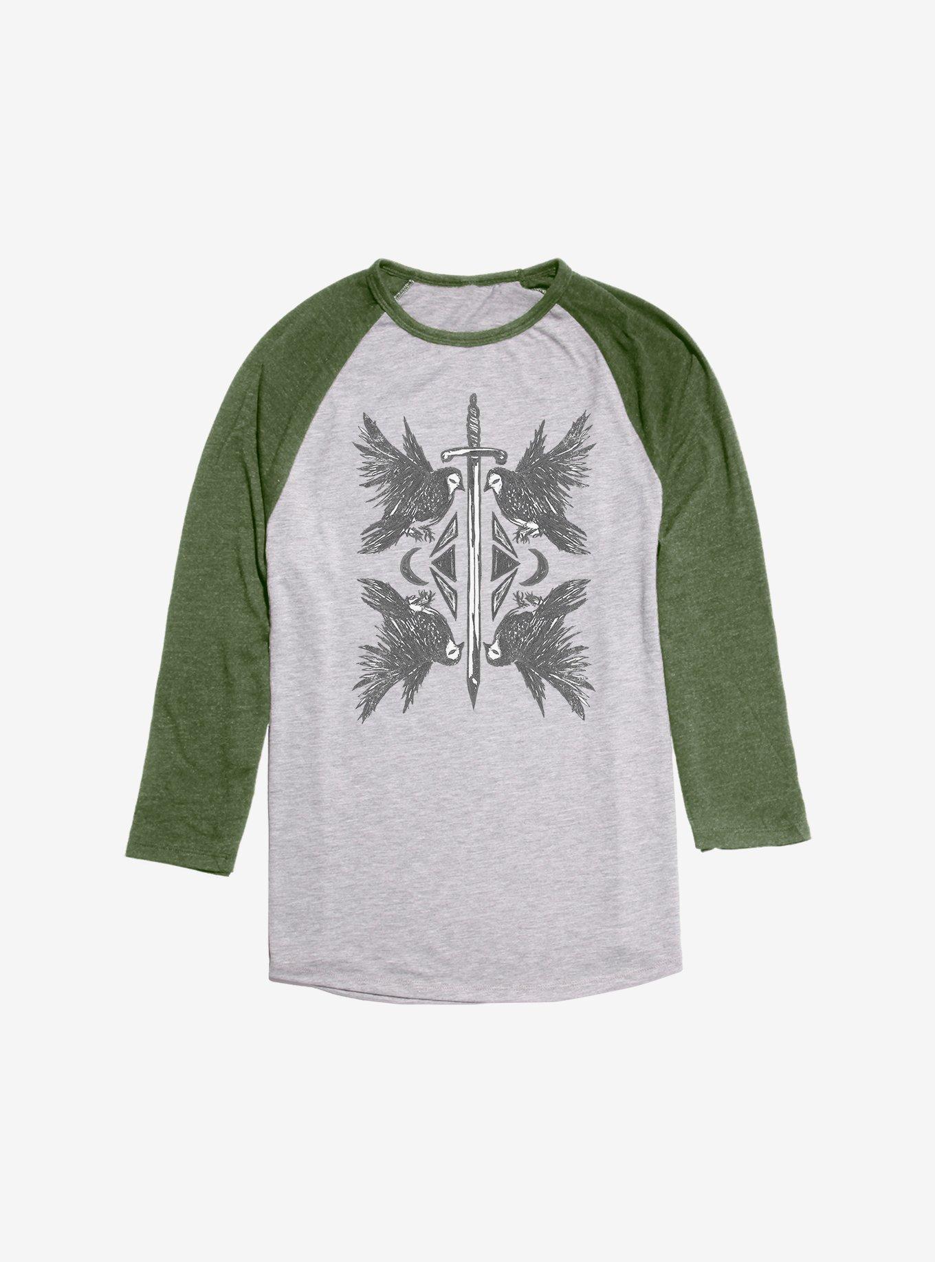 Raven And Sword Raglan, Ath Heather With Moss, hi-res
