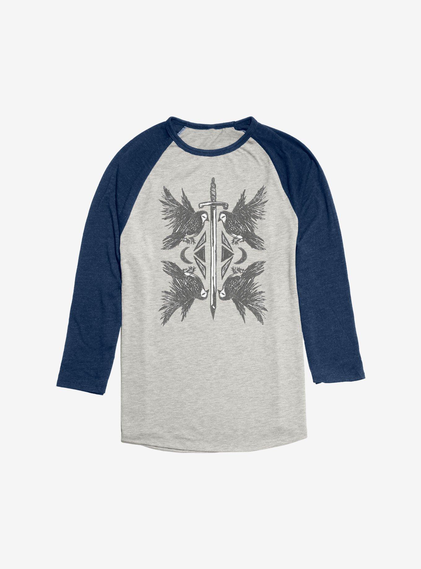 Raven And Sword Raglan, Oatmeal With Navy, hi-res