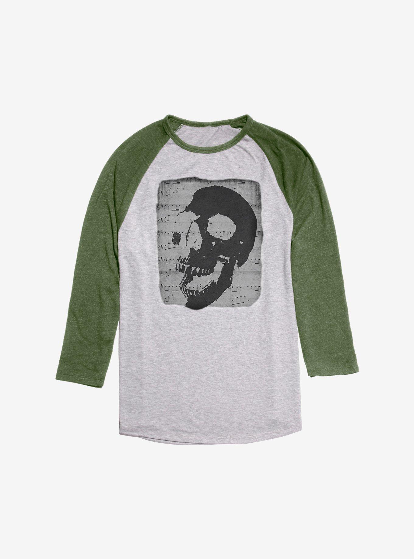 Skull Music Sheet Raglan, , hi-res