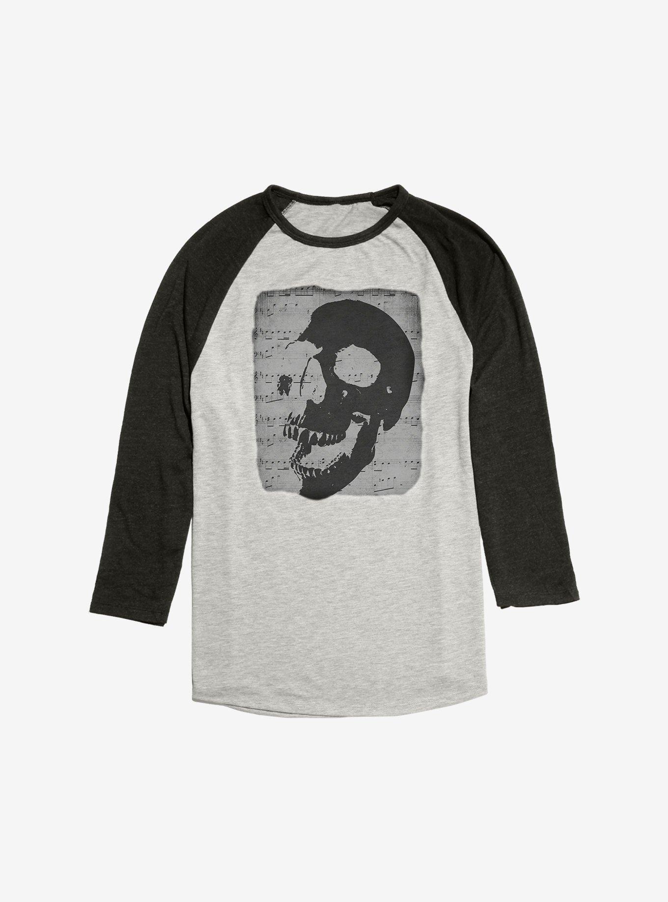 Skull Music Sheet Raglan, Oatmeal With Black, hi-res