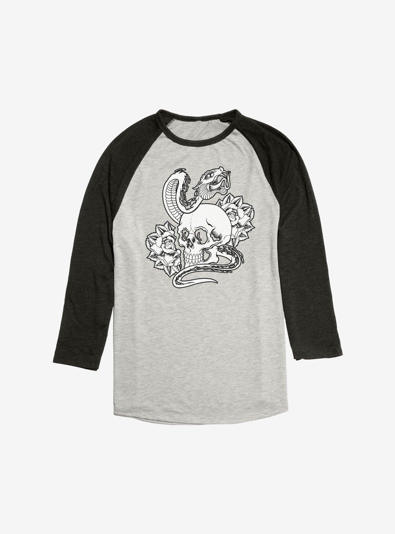 Snake And Skull Raglan, Oatmeal With Black, hi-res