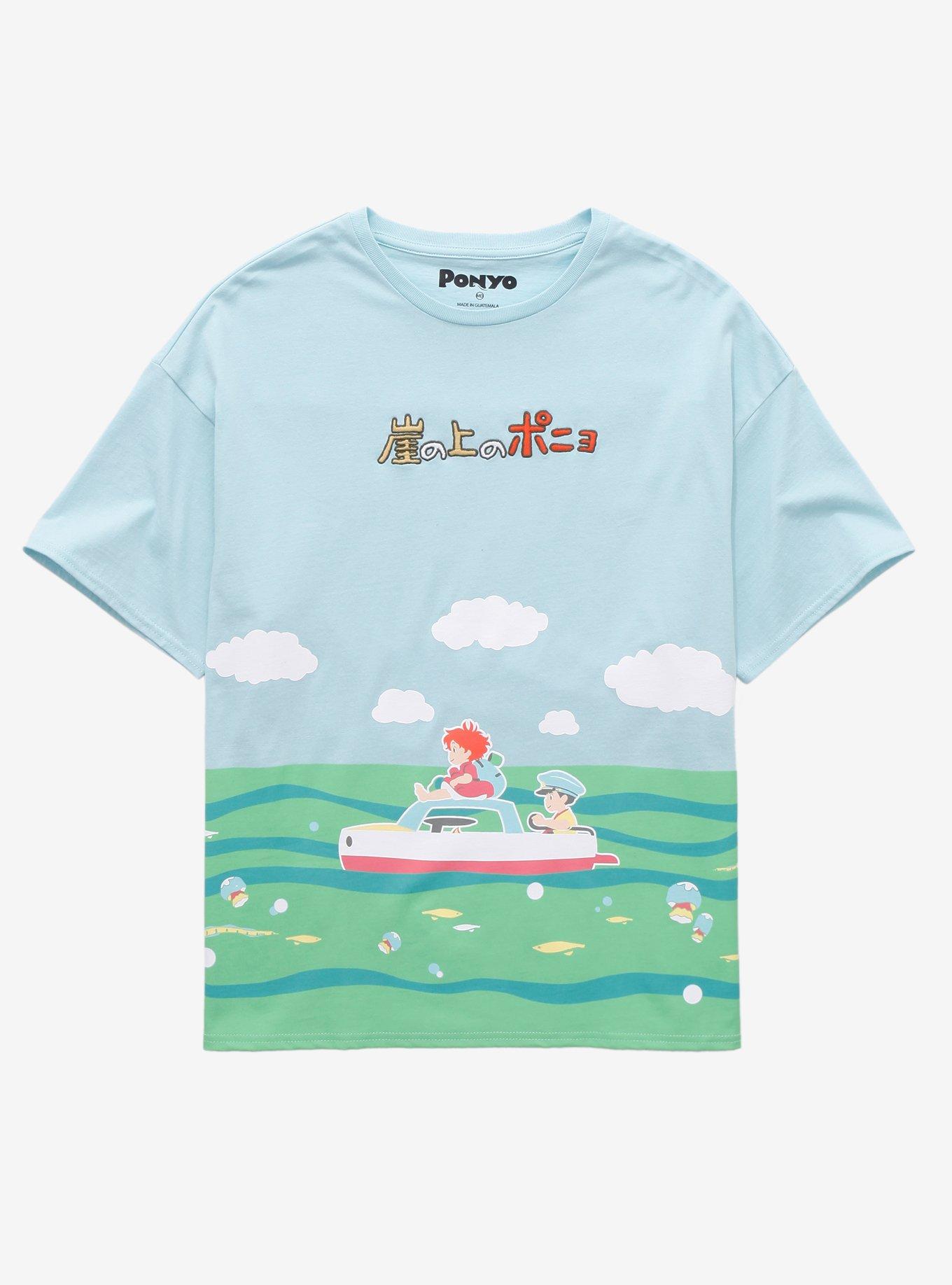 Her Universe Studio Ghibli Ponyo Boat Scene Women's T-Shirt - BoxLunch Exclusive, LIGHT BLUE, hi-res