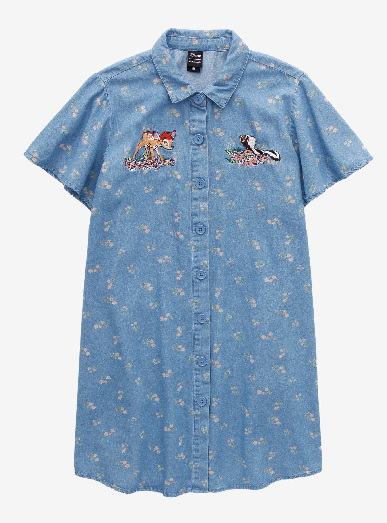 Her Universe Disney Bambi Flower & Bambi Button-Front Dress