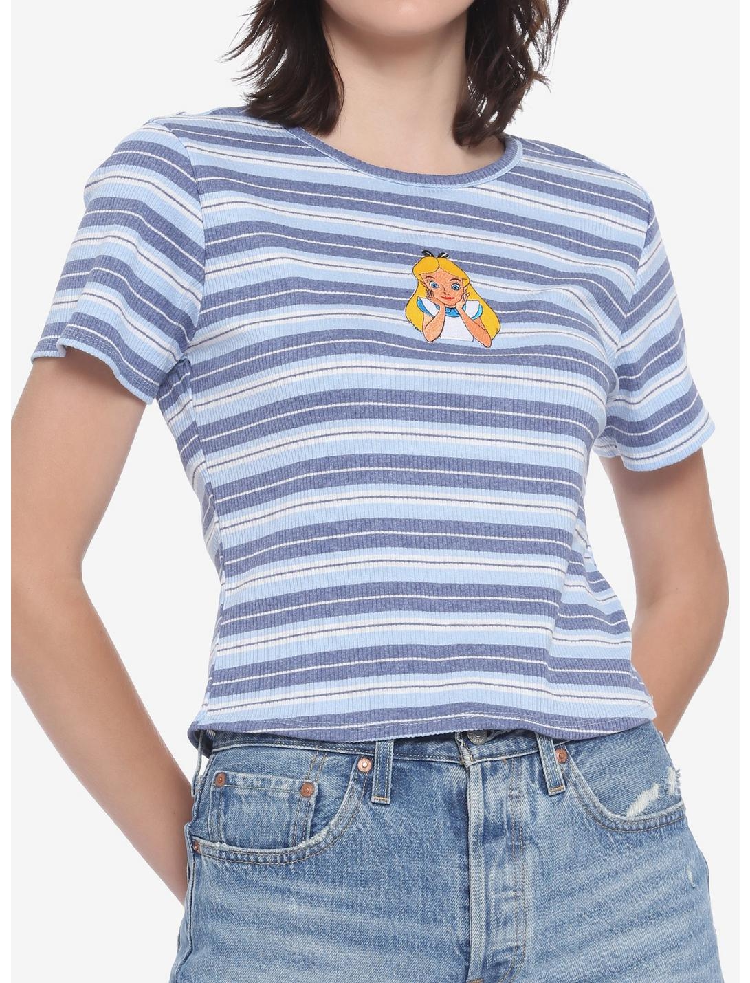 Disney Alice In Wonderland Stripe Ribbed Baby T-Shirt, MULTI, hi-res