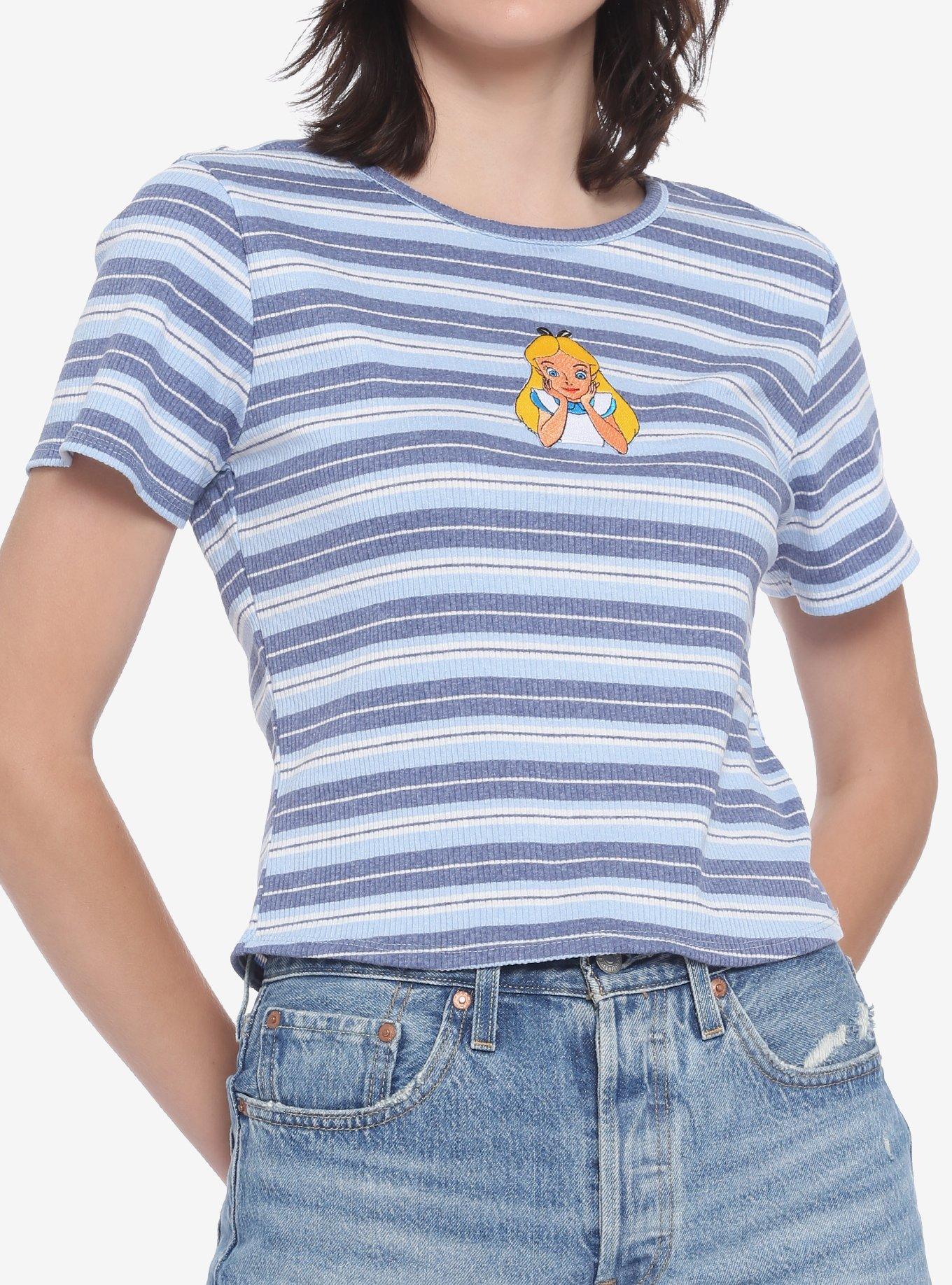 Disney Alice In Wonderland Stripe Ribbed Baby T-Shirt, MULTI, hi-res