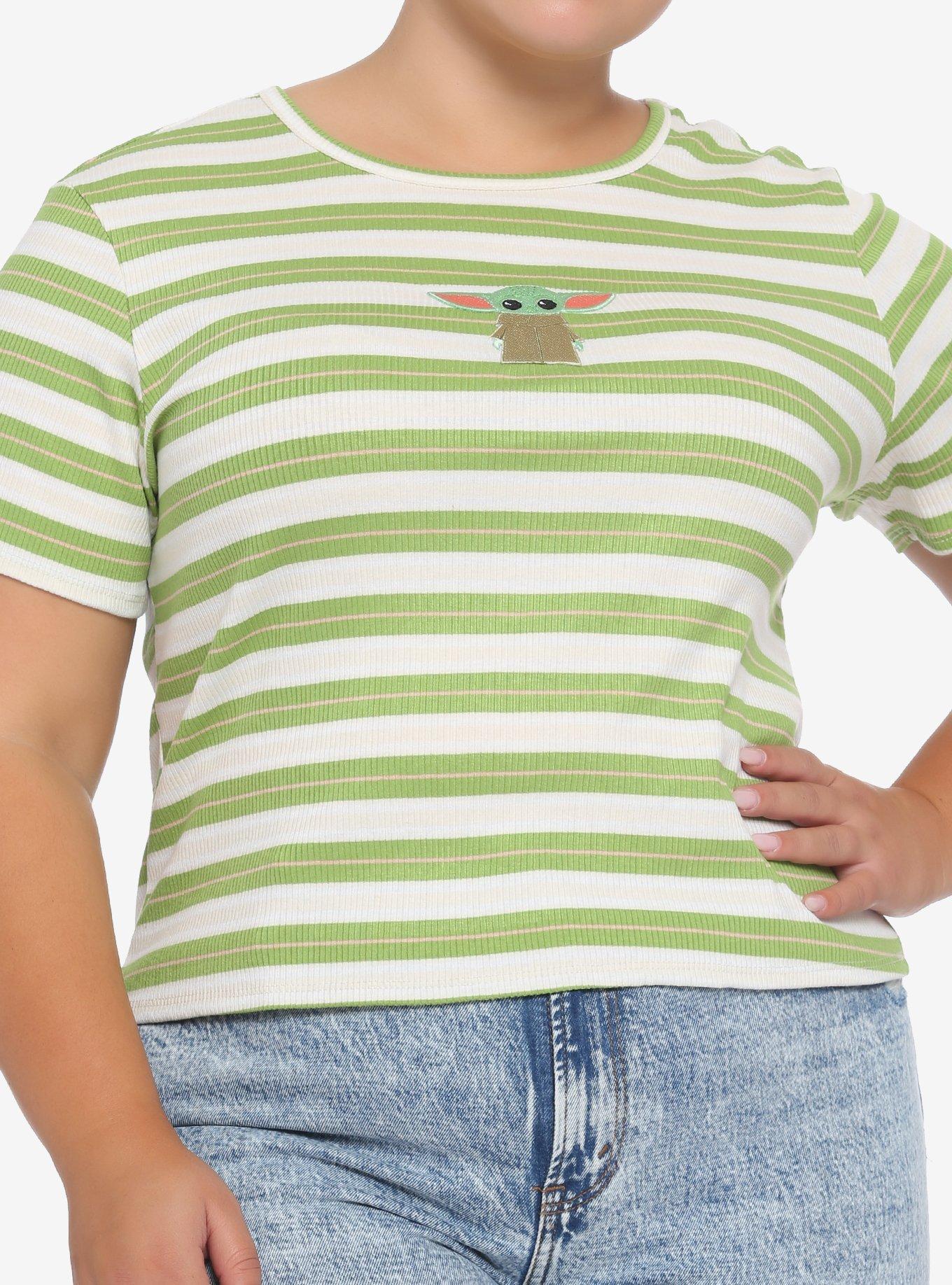 Her Universe Star Wars The Mandalorian The Child Stripe Ribbed T-Shirt Plus Size, MULTI, hi-res