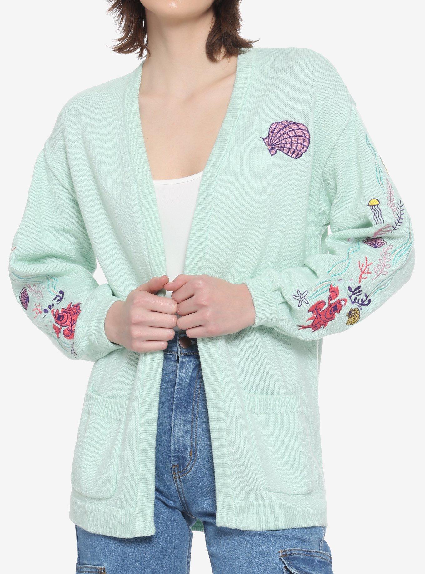Disney The Little Mermaid Under The Sea Oversized Open Cardigan, MULTI, hi-res